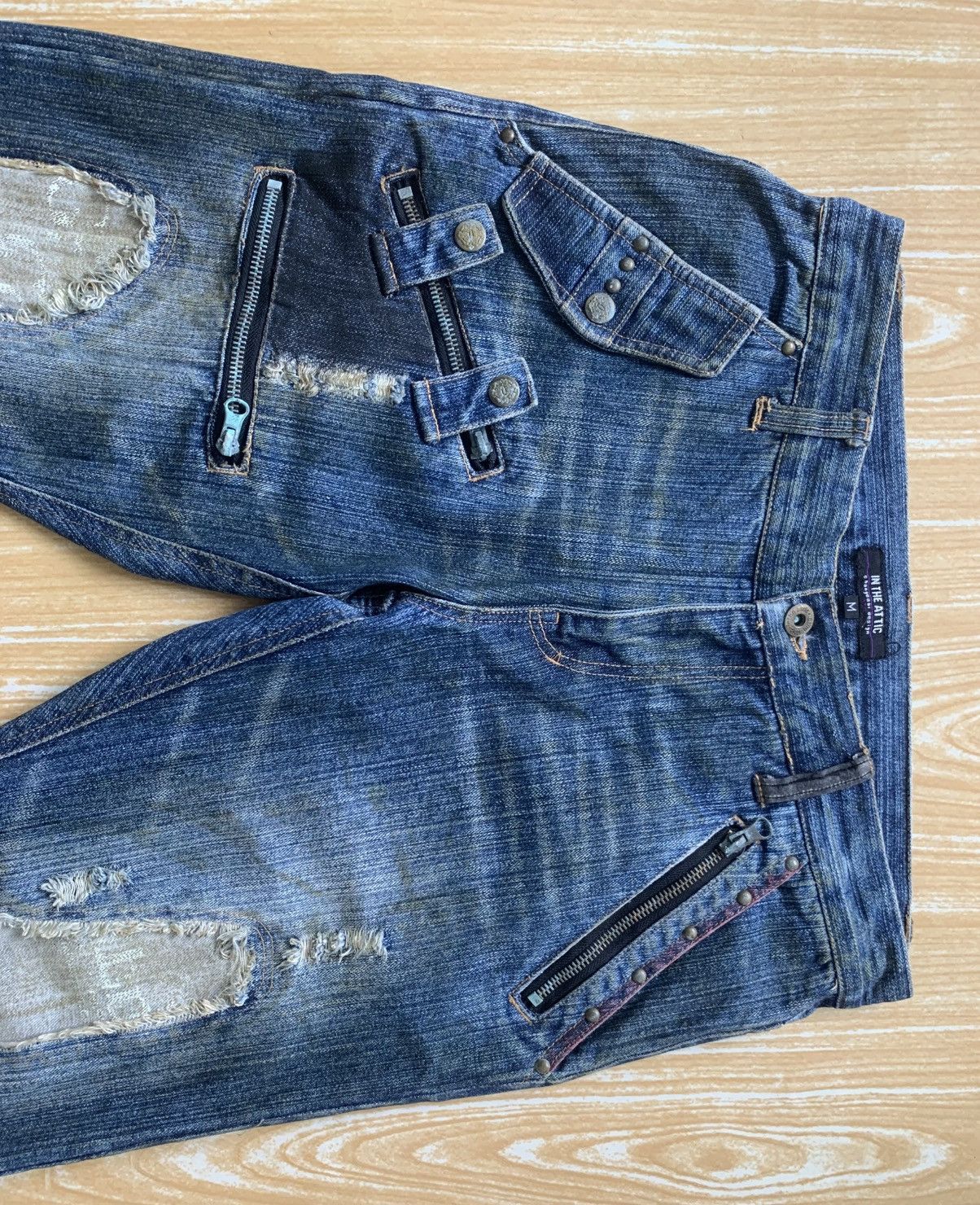 In The Attic Rare Distressed In The Attic Flare Denim Jeans Pants Size US 31 - 9 Thumbnail