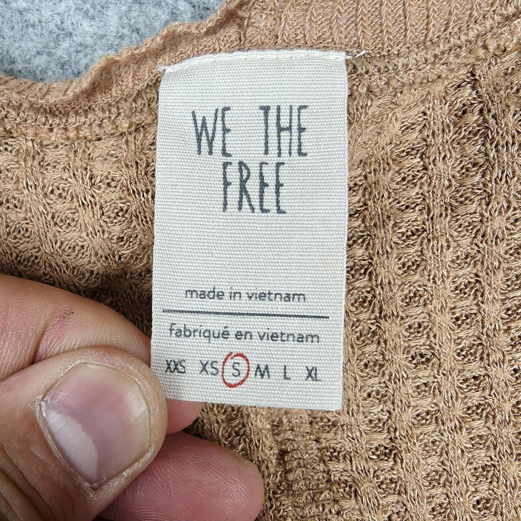 Vintage We The Free Shirt Womens Small Beige Thermal Waffle Knit Tunic Long Sleeve Size S / US 4 / IT 40 - 2 Thumbnail