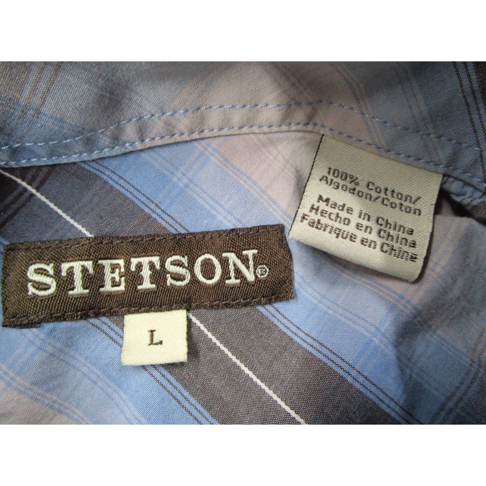 Stetson VINTAGE Stetson Shirt Men Large Gray Button Up Workwear Long Sleeve Rancher Rodeo Work Size US L / EU 52-54 / 3 - 3 Thumbnail