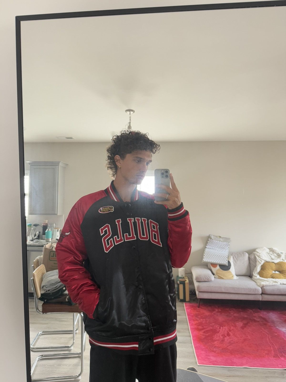 Mitchell & Ness Bulls Satin Jacket XXL Mitchell & Ness Hardwood Classics 🏀 Size US XXL / EU 58 / 5 - 5 Thumbnail