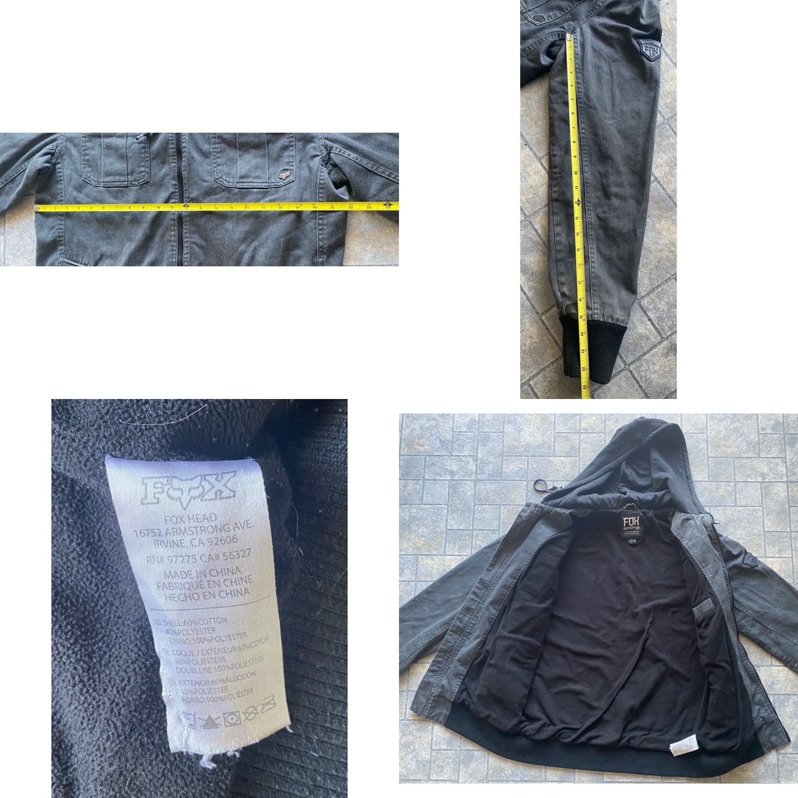 Denime FOX Denim Jacket Hooded Coat Men L Black Regular Denim Hooded Jacket Y2K Men’s Large Fox Size US L / EU 52-54 / 3 - 9 Thumbnail