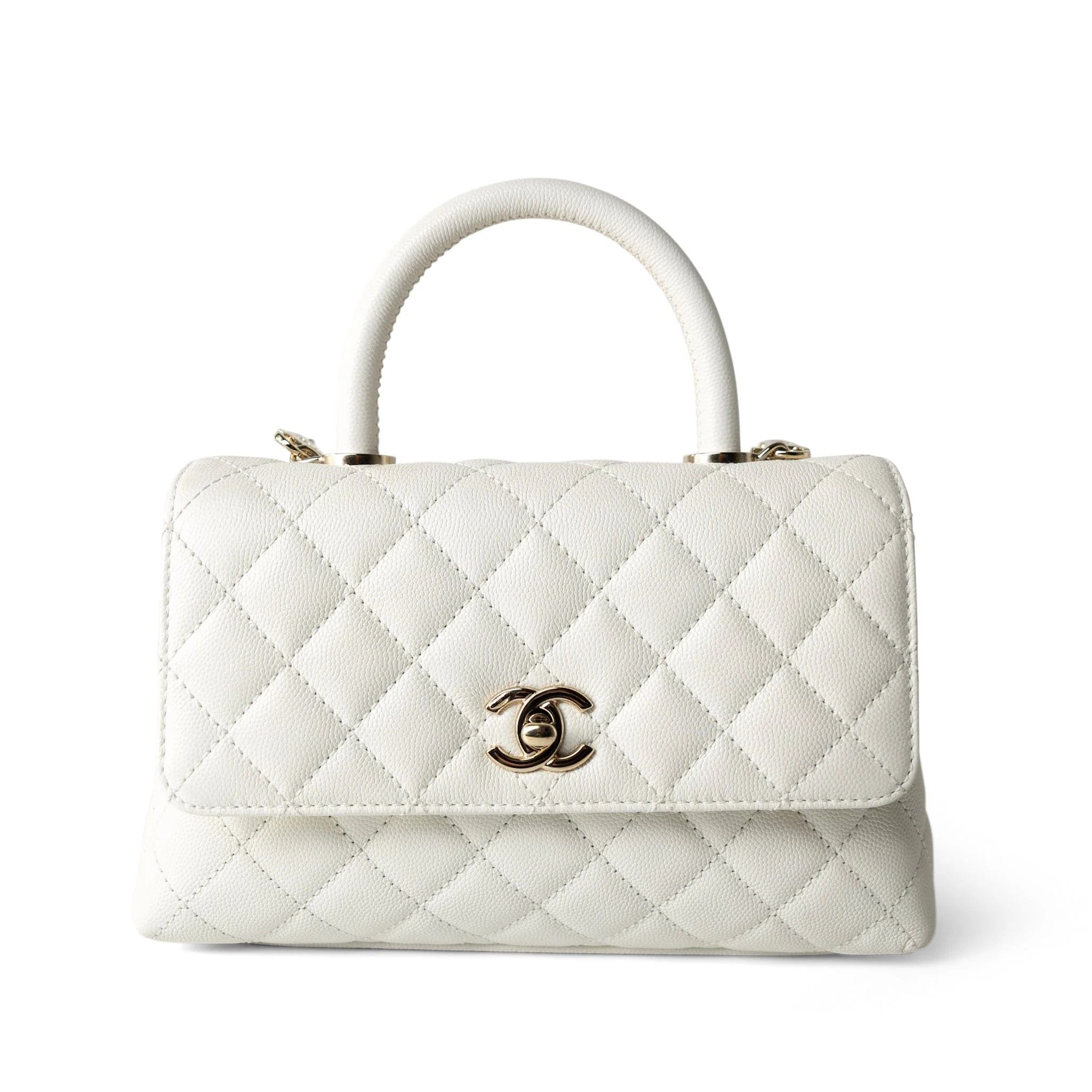Chanel os11x0326 Size: OS / Caviar Quilted Coco Handle Bag in White Size ONE SIZE - 1 Thumbnail