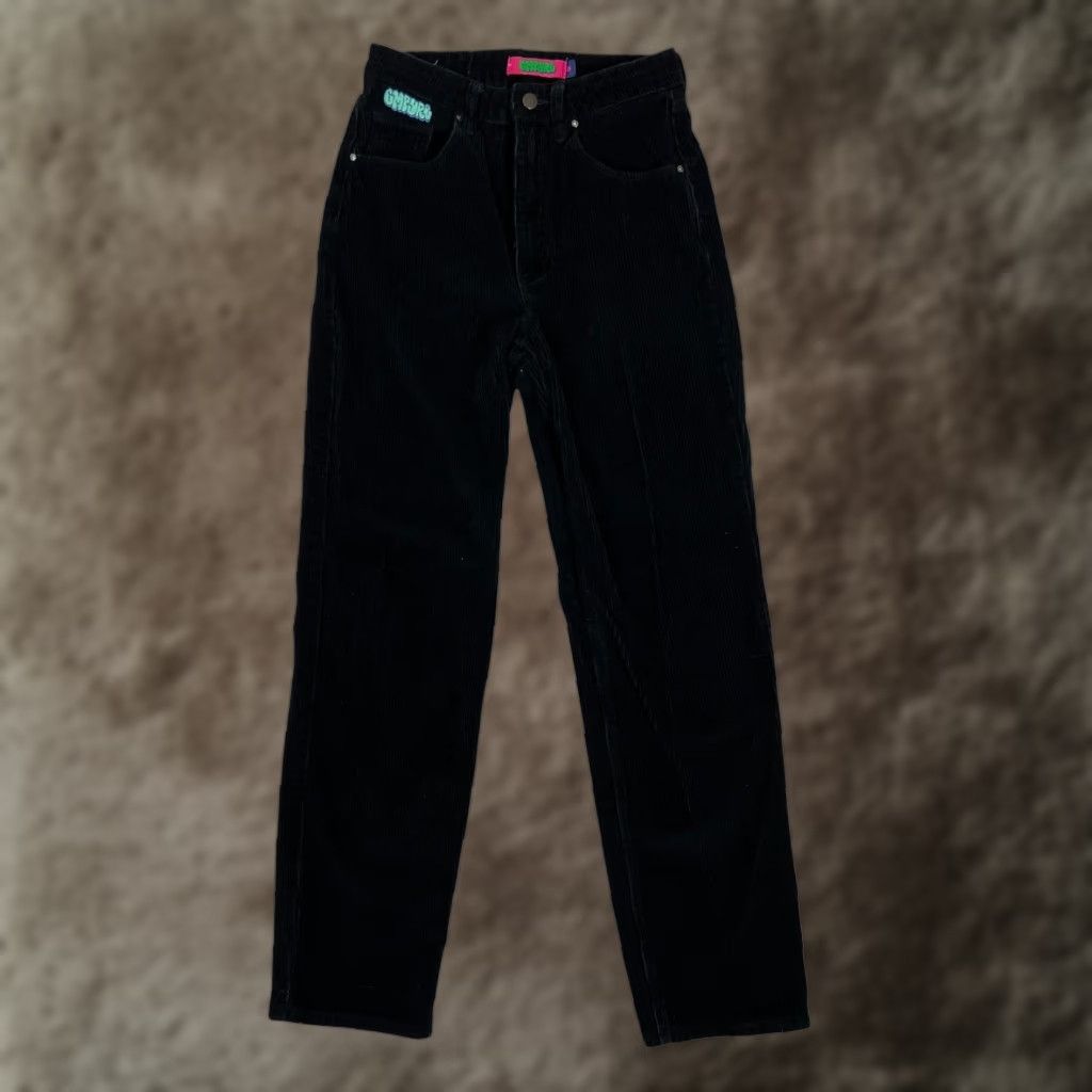 Empyre Empyre Corduroy Pants Women 0 Black Straight Leg Pockets Vintage No N/A Size 25" / US 0 / IT 36 - 1 Thumbnail