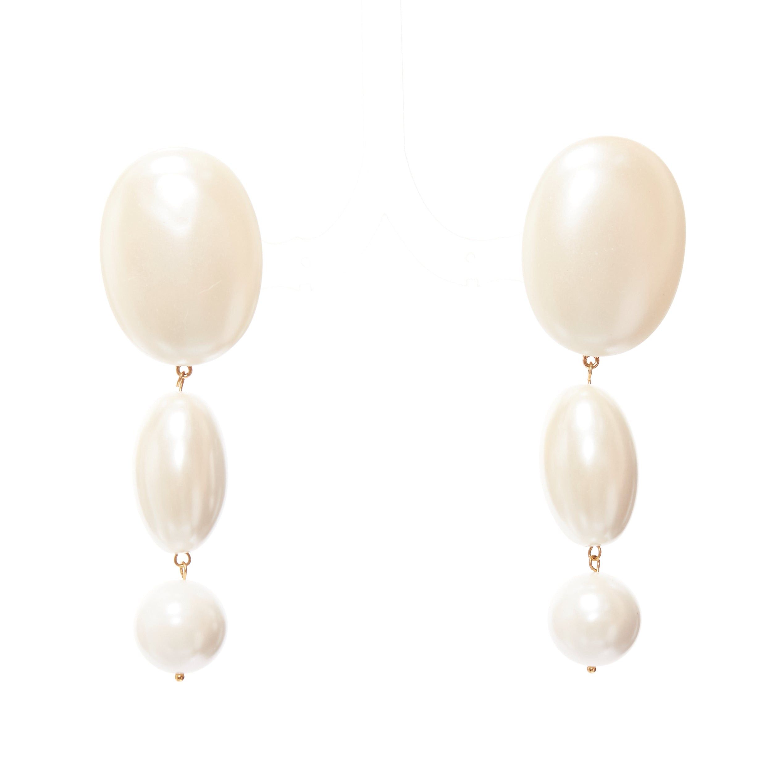 Other LELE SADOUGHI cream big geometric faux pearls drop pin earrings Size ONE SIZE - 1 Thumbnail