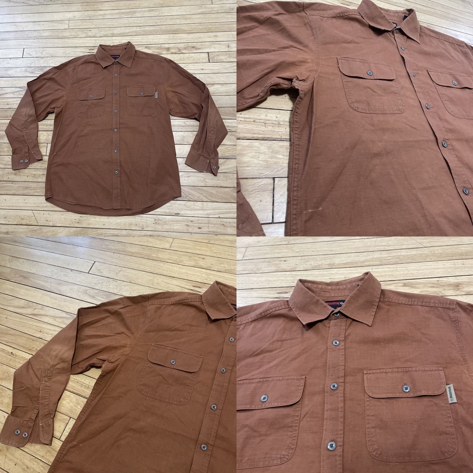 Rusty VINTAGE Wolverine Button-Up Western Shirt Men L Rust Brown Outdoor Y2k Streetwear L Size US L / EU 52-54 / 3 - 9 Thumbnail