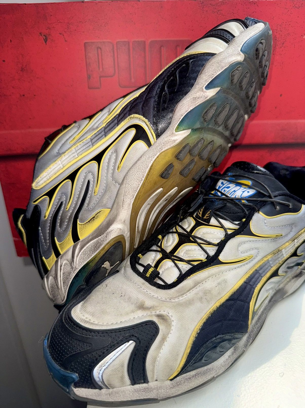 A$AP Rocky × Puma A$AP Rocky Puma Inhale Distressed Pack Pelé Yellow 402456-01 Size US 9 / EU 42 - 1 Thumbnail