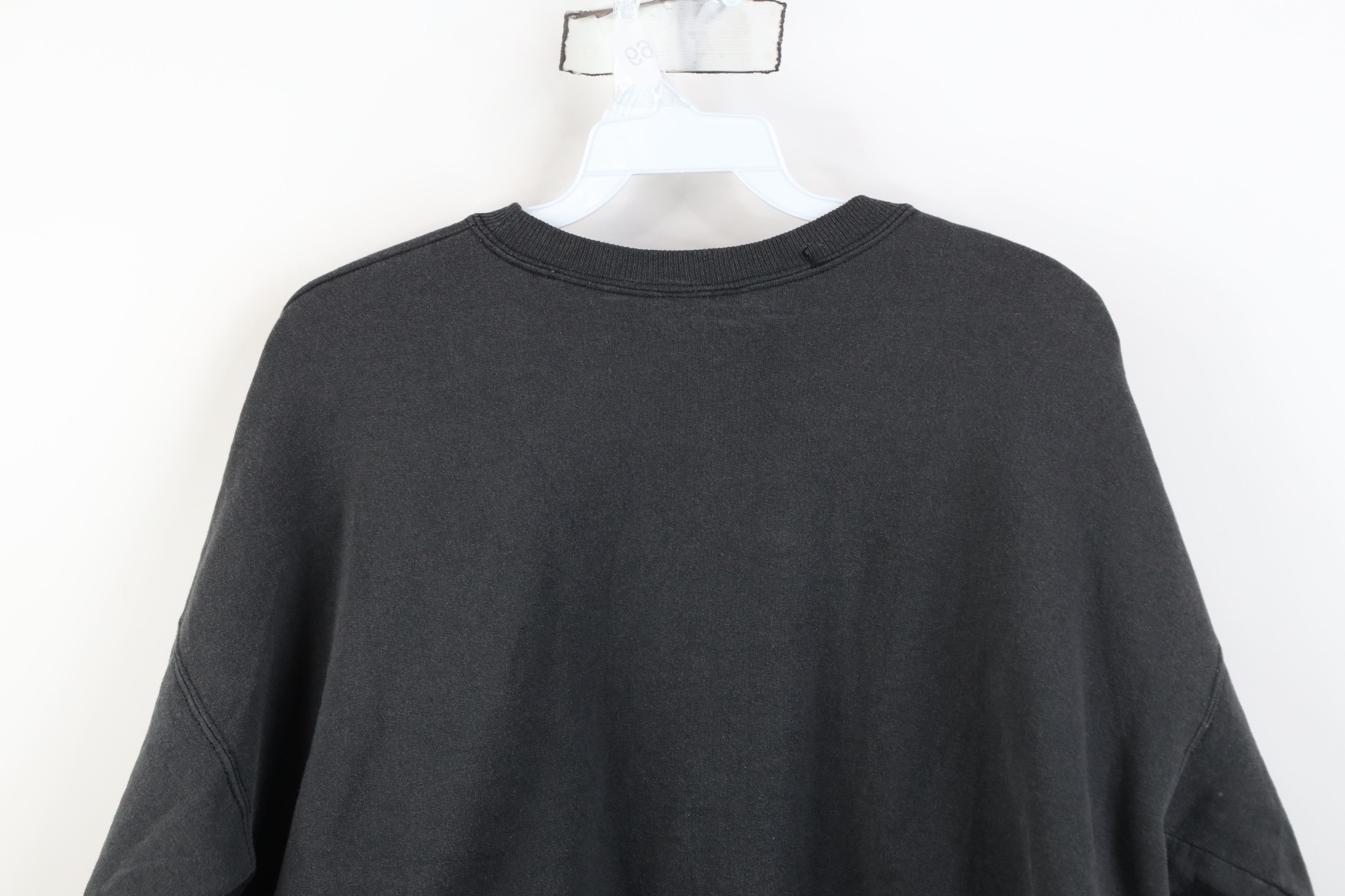 Vintage Vintage 90s Streetwear Faded Blank Crewneck Sweatshirt Black Size L / US 10 / IT 46 - 12 Thumbnail