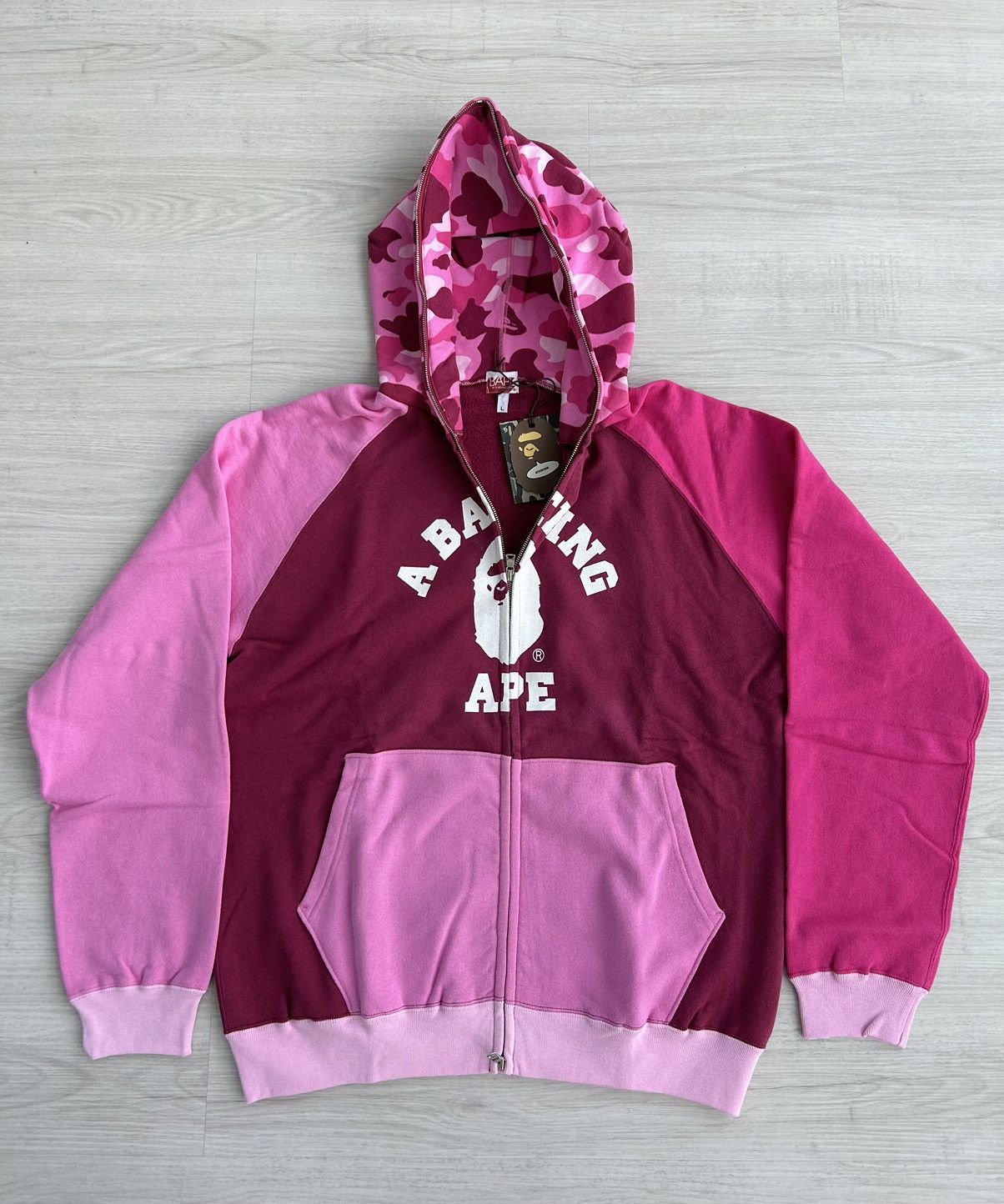 Bape sale camo pink hoodie