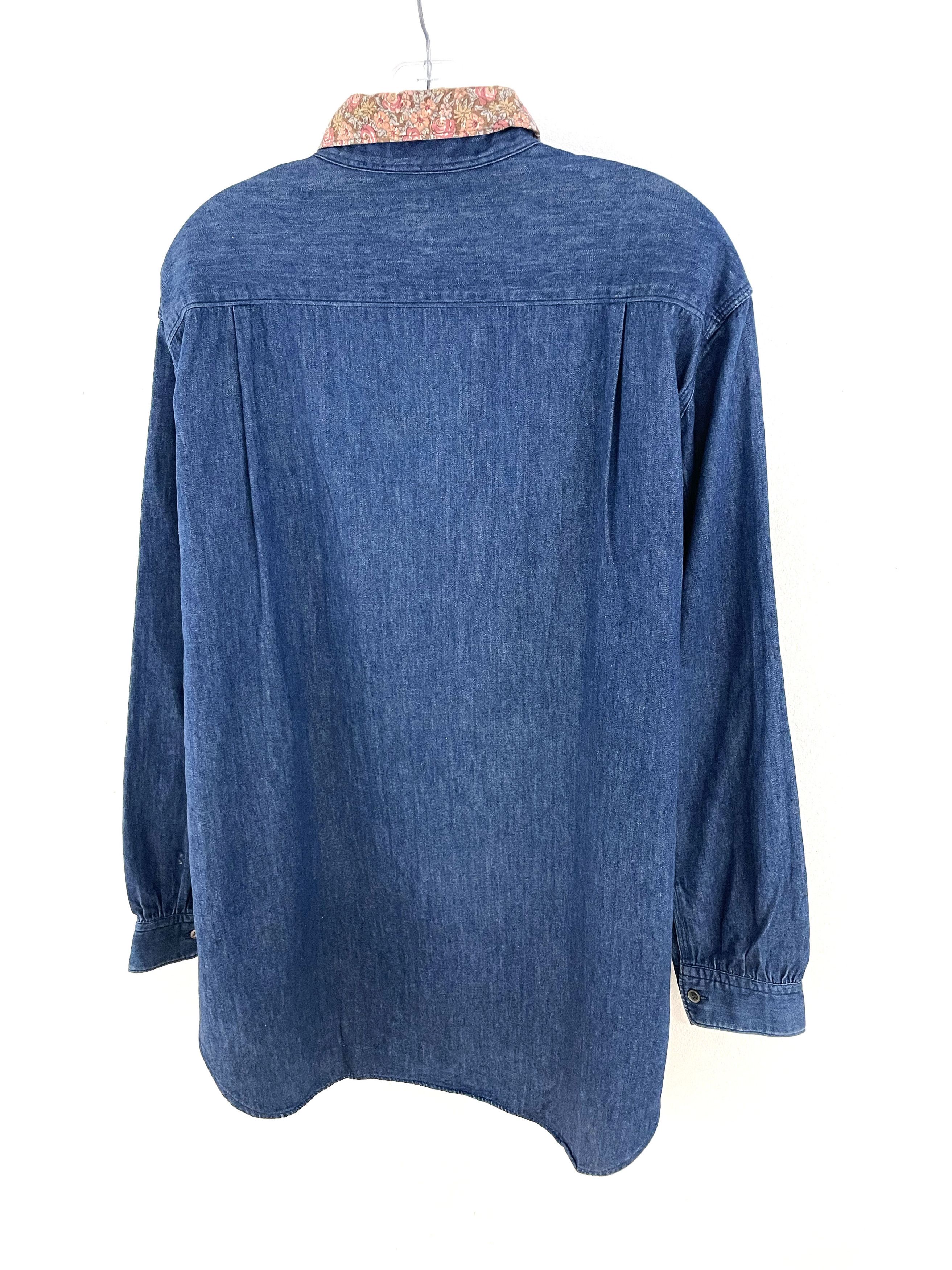 Yohji Yamamoto 80's Accent Collar Denim Shirt Size US L / EU 52-54 / 3 - 8 Thumbnail