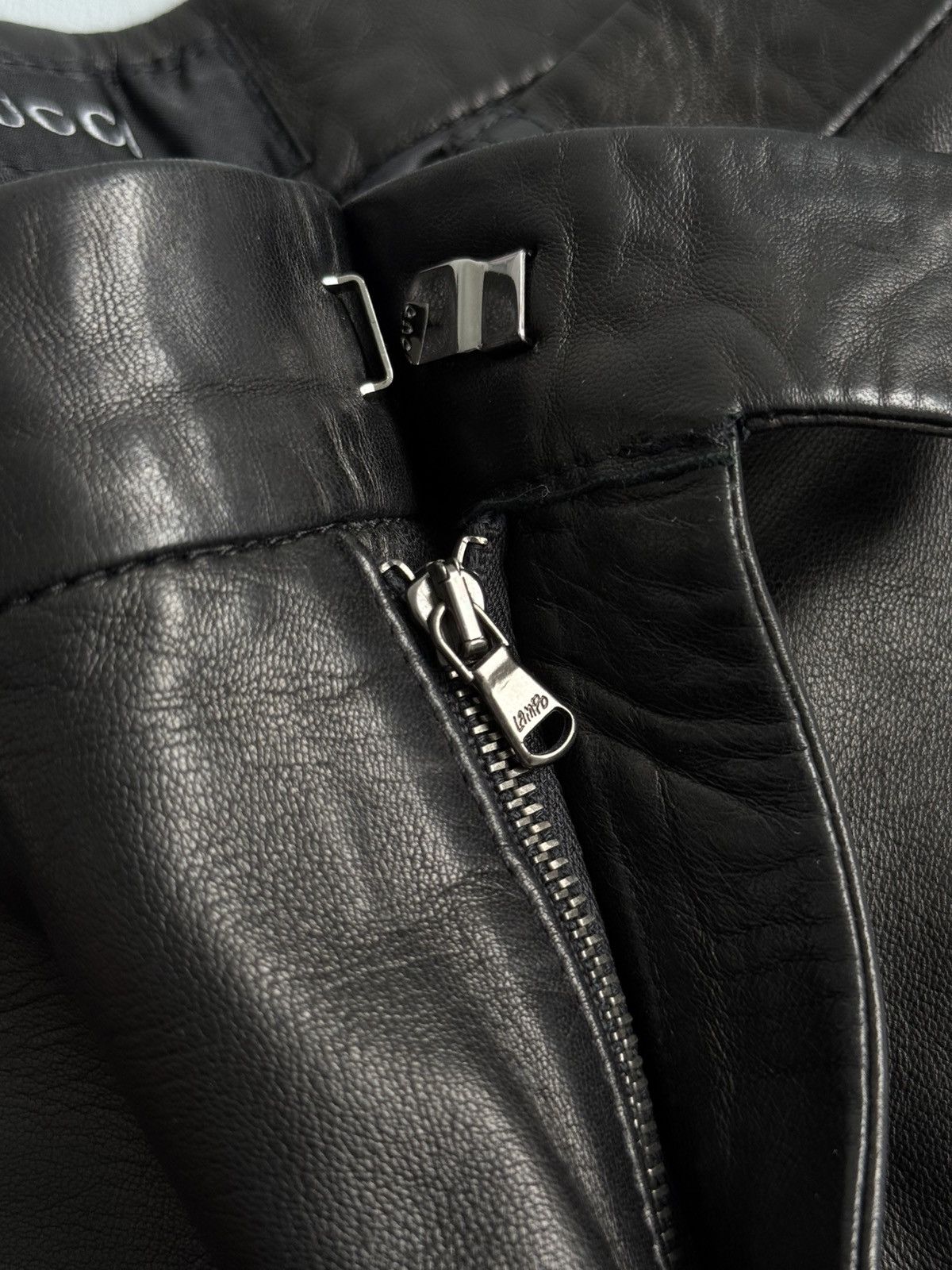 Gucci Gucci Tom Ford Era Dark Brown Black Lambskin Leather Pants Size US 35 - 15 Thumbnail