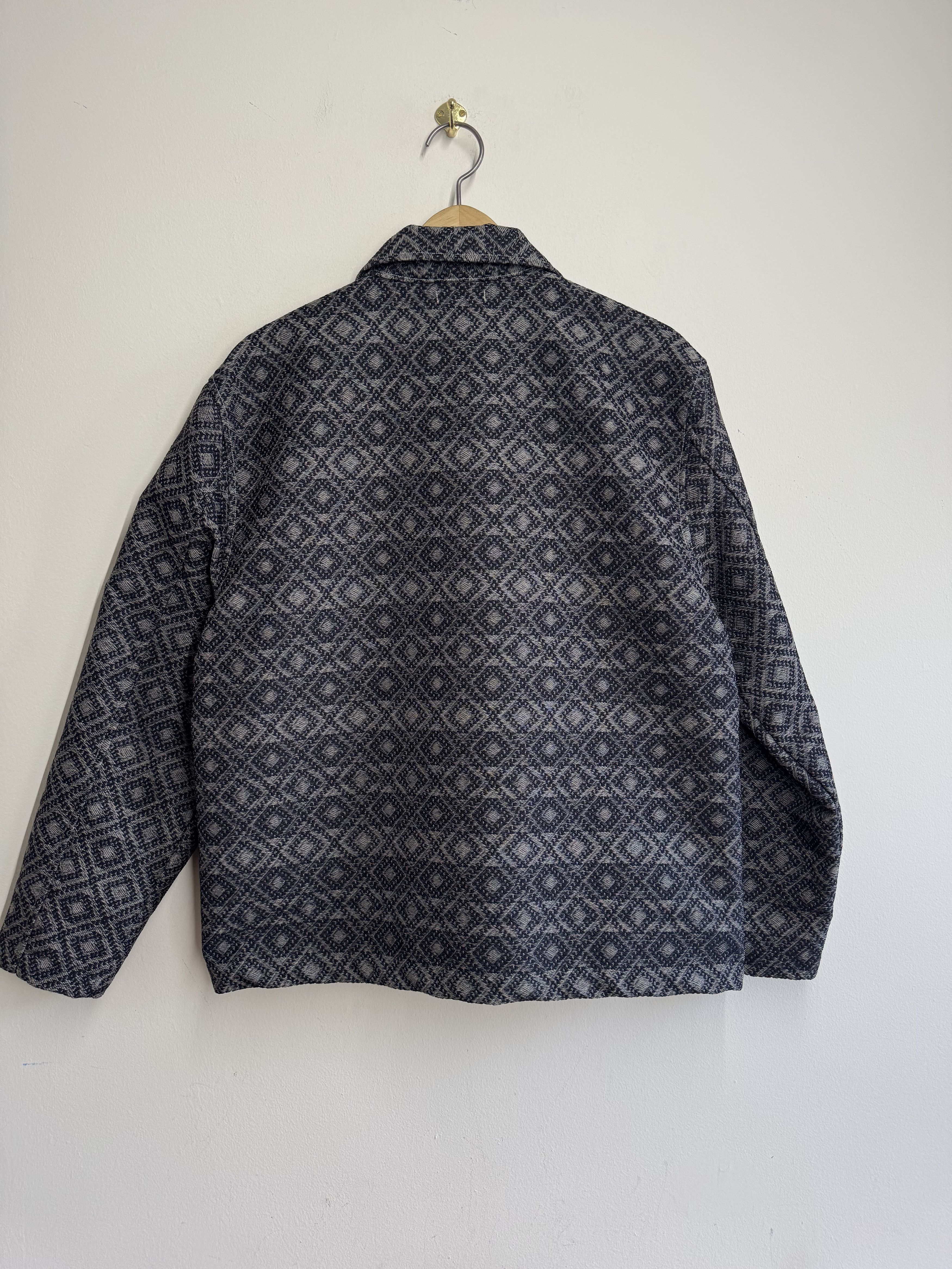 Other Proper Tone Diamond Jacquard Zip Jacket Navy Grey L Size US L / EU 52-54 / 3 - 5 Thumbnail