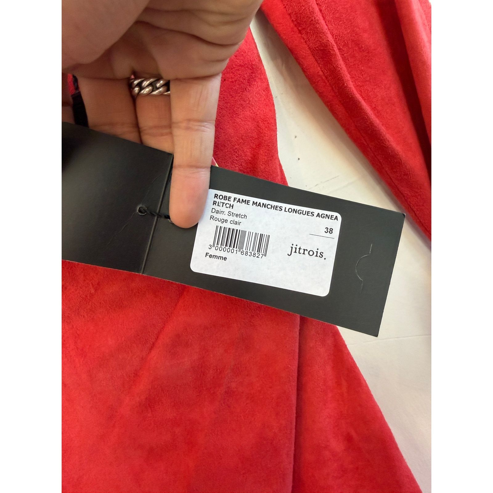 Jitrois Jitrois. Red Suede Dress Size S / US 4 / IT 40 - 5 Thumbnail