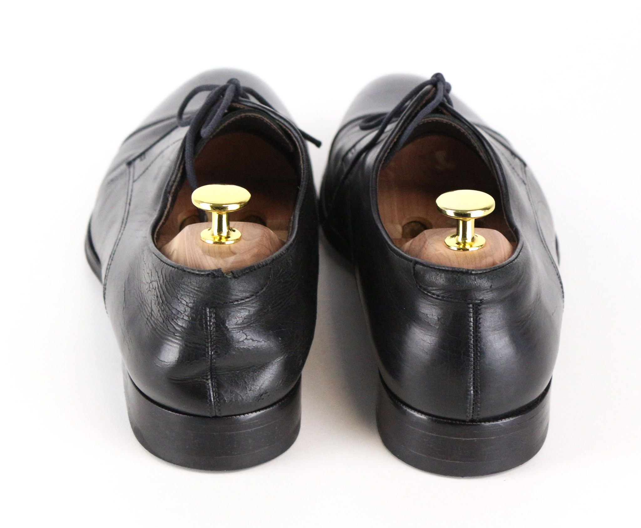 EU42.5 Black Leather Low-Top Formal Shoes 72741