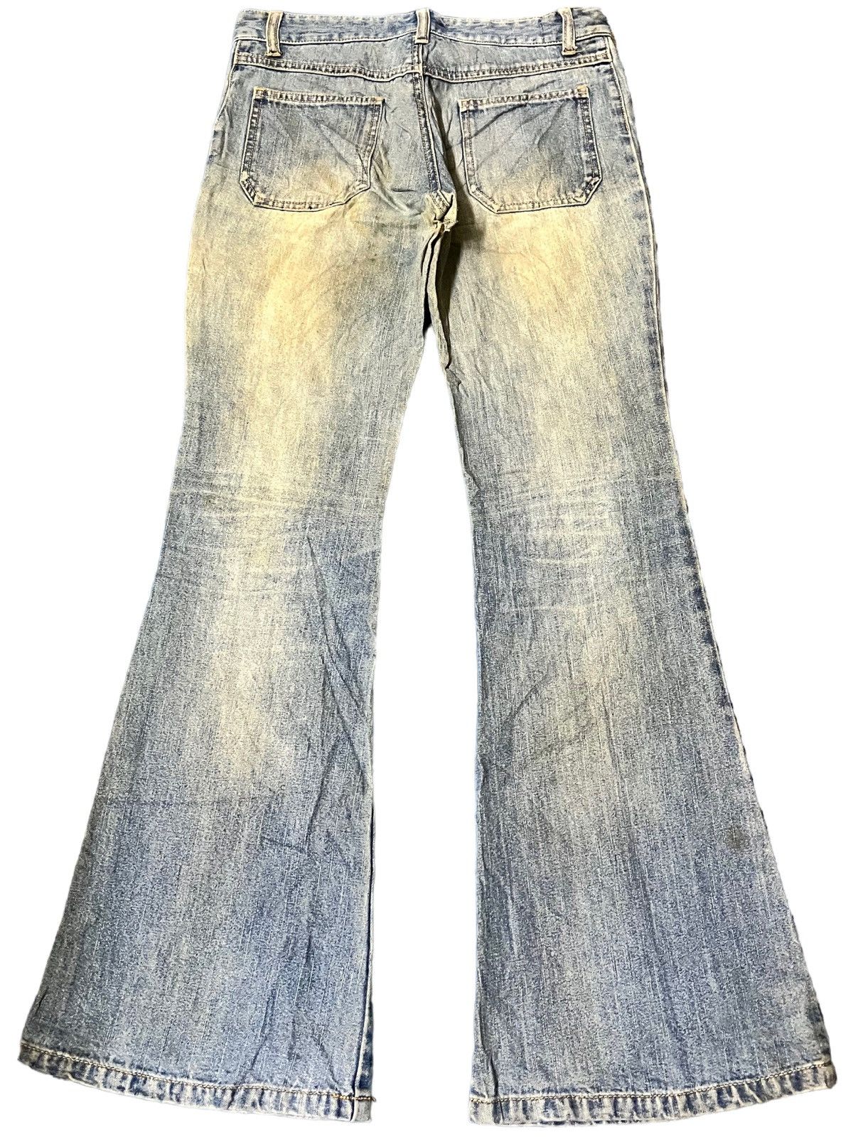 Japanese Brand Vintage Jouer Aux Éches Mudwash Flare Bush Pants Size 29" - 5 Thumbnail