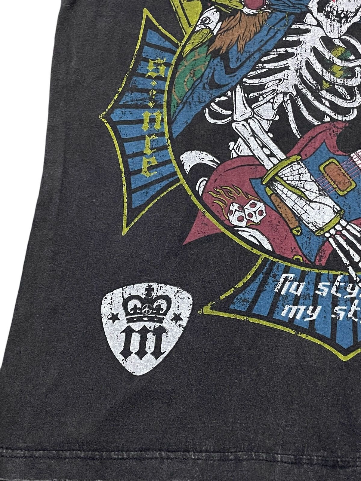 Hysteric Glamour × Japanese Brand Minute Mirth Rockin Skeletons Vintage Black Wash Tshirt Size US L / EU 52-54 / 3 - 5 Thumbnail