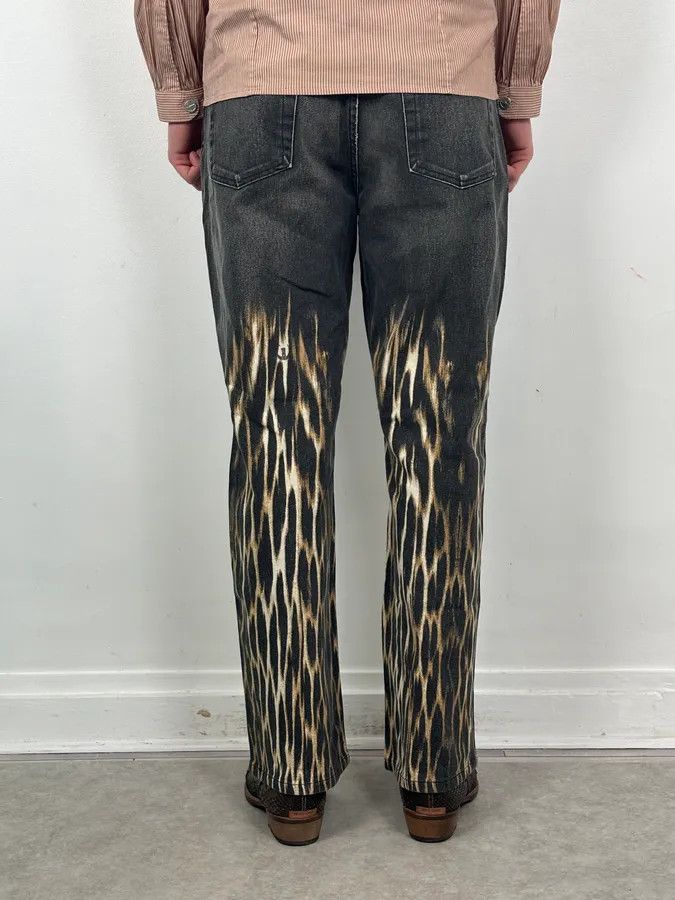 Just Cavalli AW2004 Cavalli Grey Fire Flames Denim Jeans Size 27" / US 4 / IT 40 - 5 Thumbnail