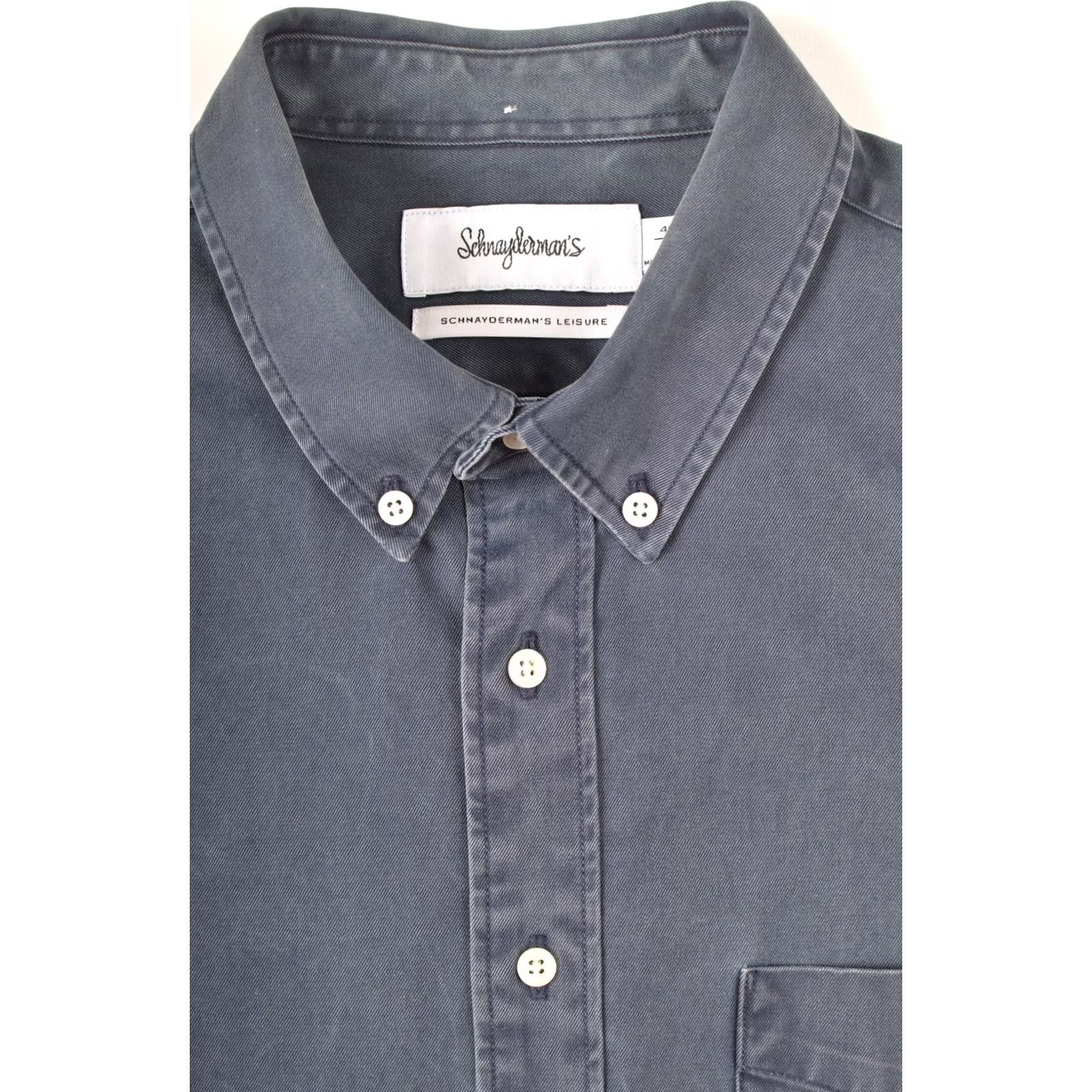 Vintage Schnaydermans Navy Cotton Button Overshirt Shirt Jacket Size 42 Blue Men Button-Up Long Sleeve Regular XS-XL? Size US XL / EU 56 / 4 - 3 Thumbnail