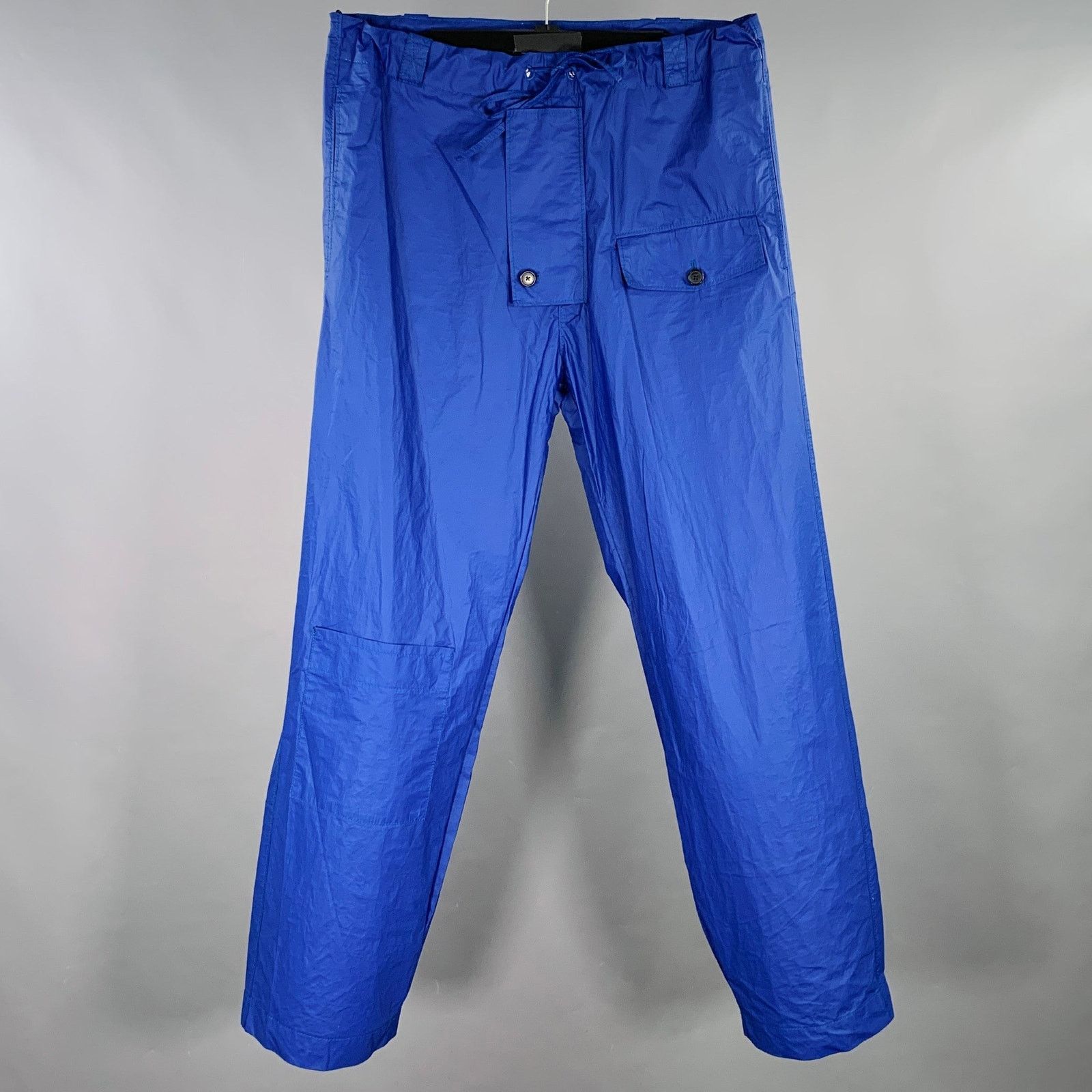 Walter Van Beirendonck Size 32 Blue Polyurethane Blend Oversized Cargo Casual Pants Size US 32 / EU 48 - 1 Thumbnail