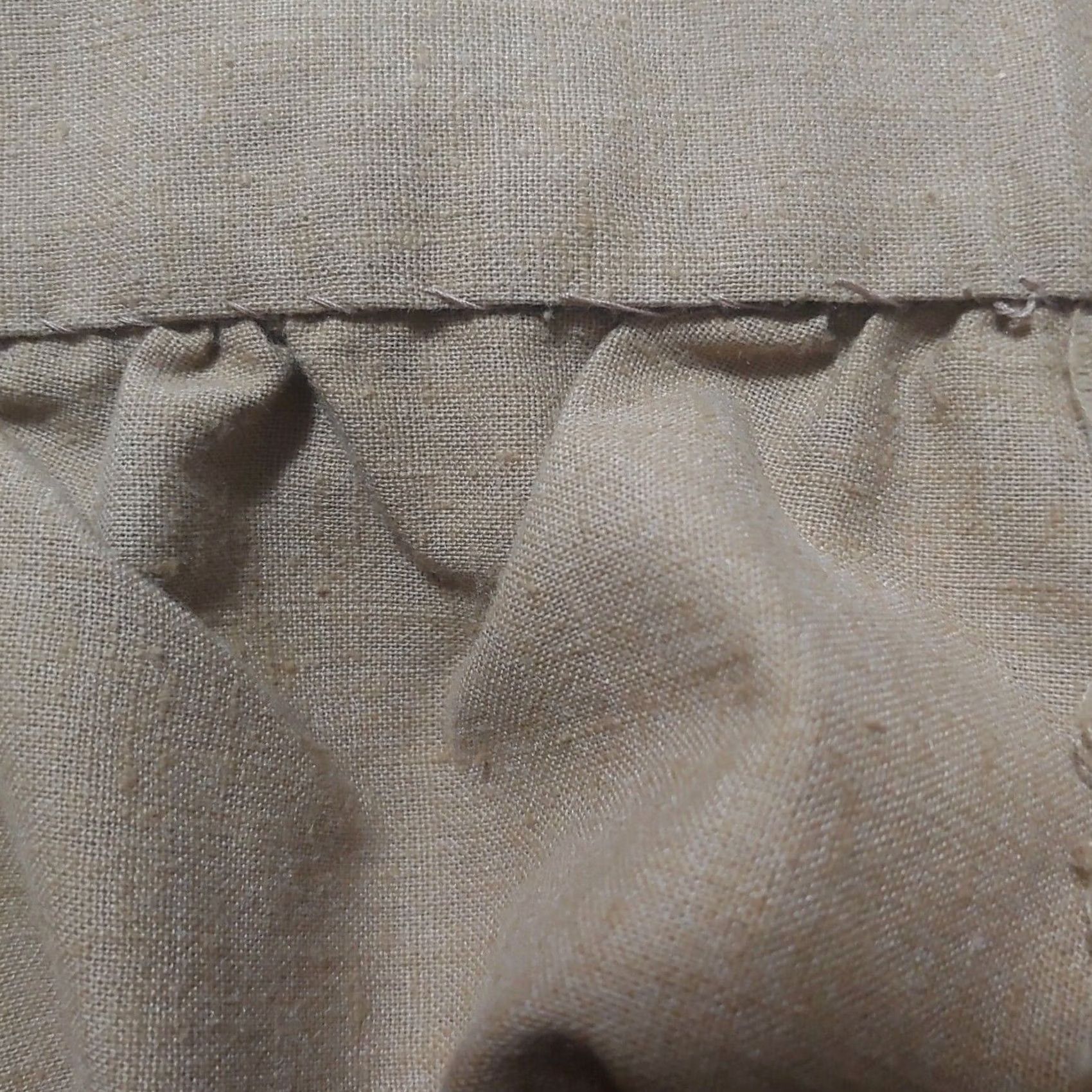 Nique VINTAGE Handmade Skirt Tie Wrap Midi Brown Cotton Blend Hippie Bohemian Nature Cottagecore Fringeless? Size 42" / US 20 - 3 Thumbnail