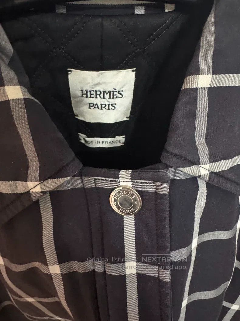 Hermes Hermes Cotton Plaid Jacket with Belt (Includes Belt) Size XXS / US 00 / IT 34 - 3 Thumbnail