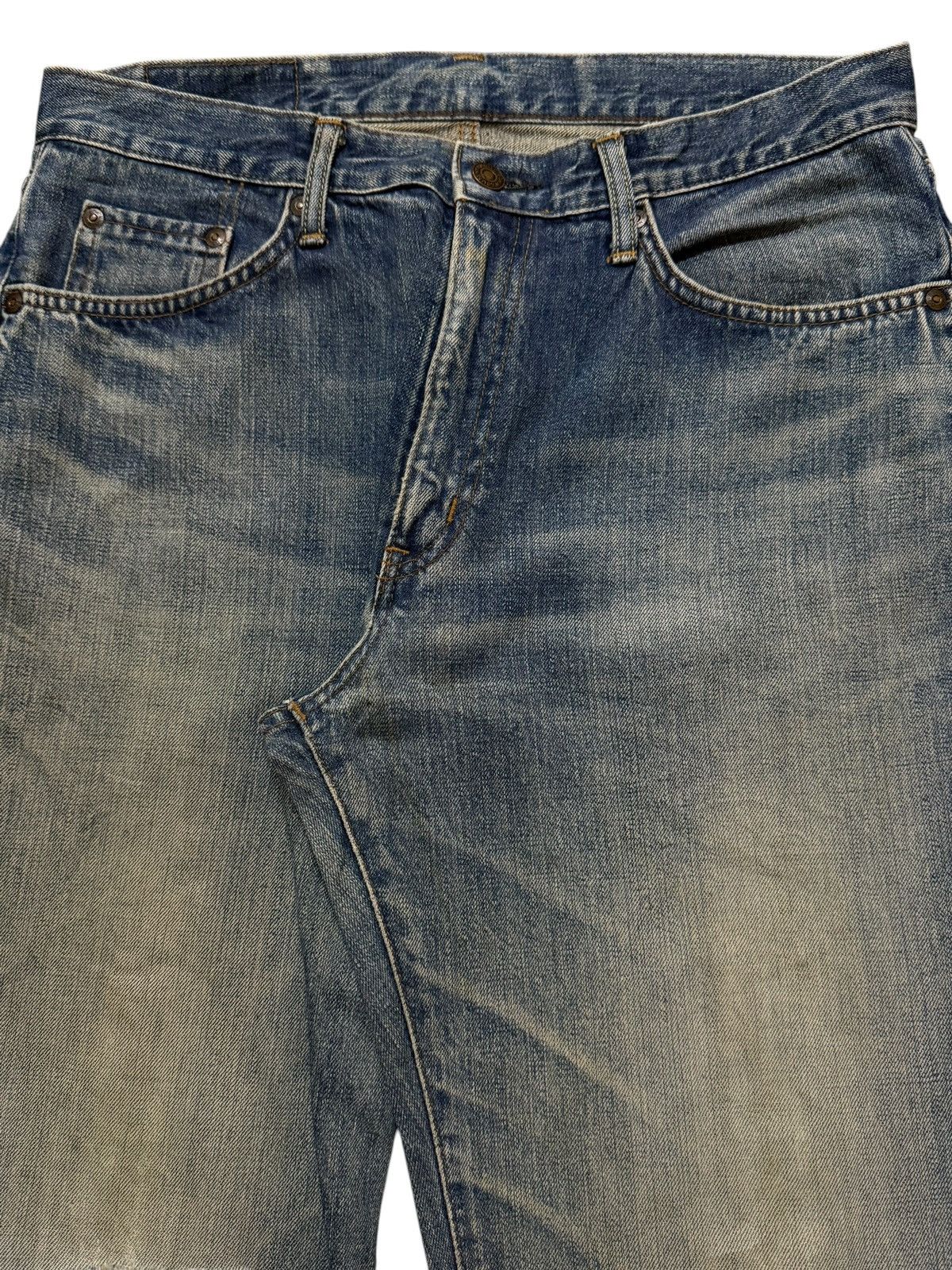 Edwin Vintage 90s Edwin 601 Faded Wash Distress Wide Leg Bootcut Size US 32 / EU 48 - 3 Thumbnail