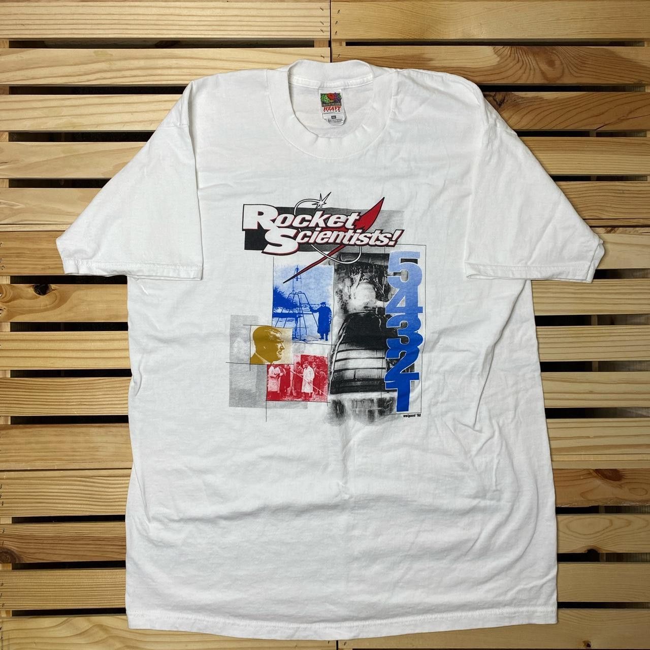 Fruit Of The Loom Vintage Rocket Scientist White Aerospace Tee Size XL Size US XL / EU 56 / 4 - 1 Thumbnail
