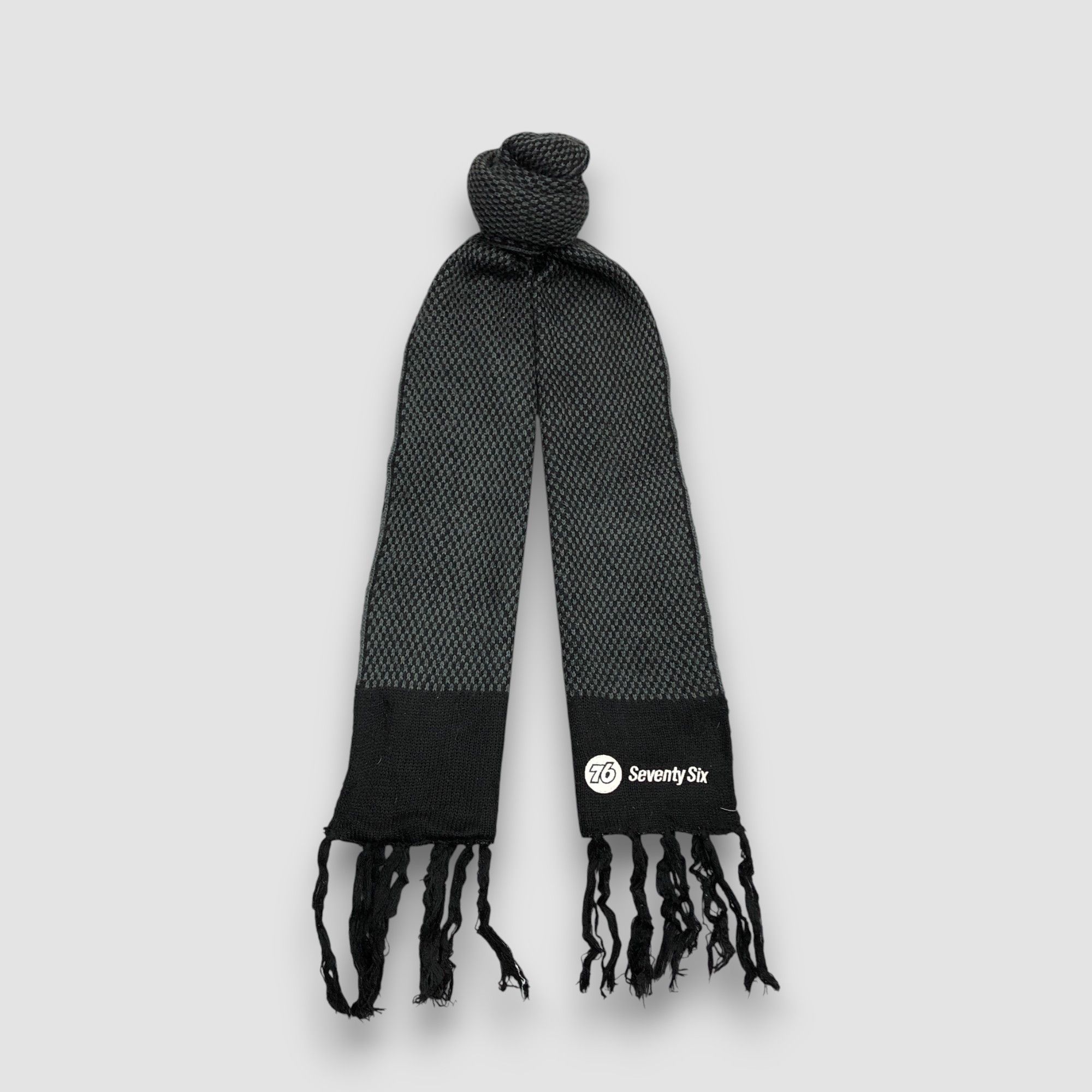 Japanese Brand Vintage 76 Lubricant Scarf Muffler Wool Knit Scarves Size ONE SIZE - 1 Thumbnail