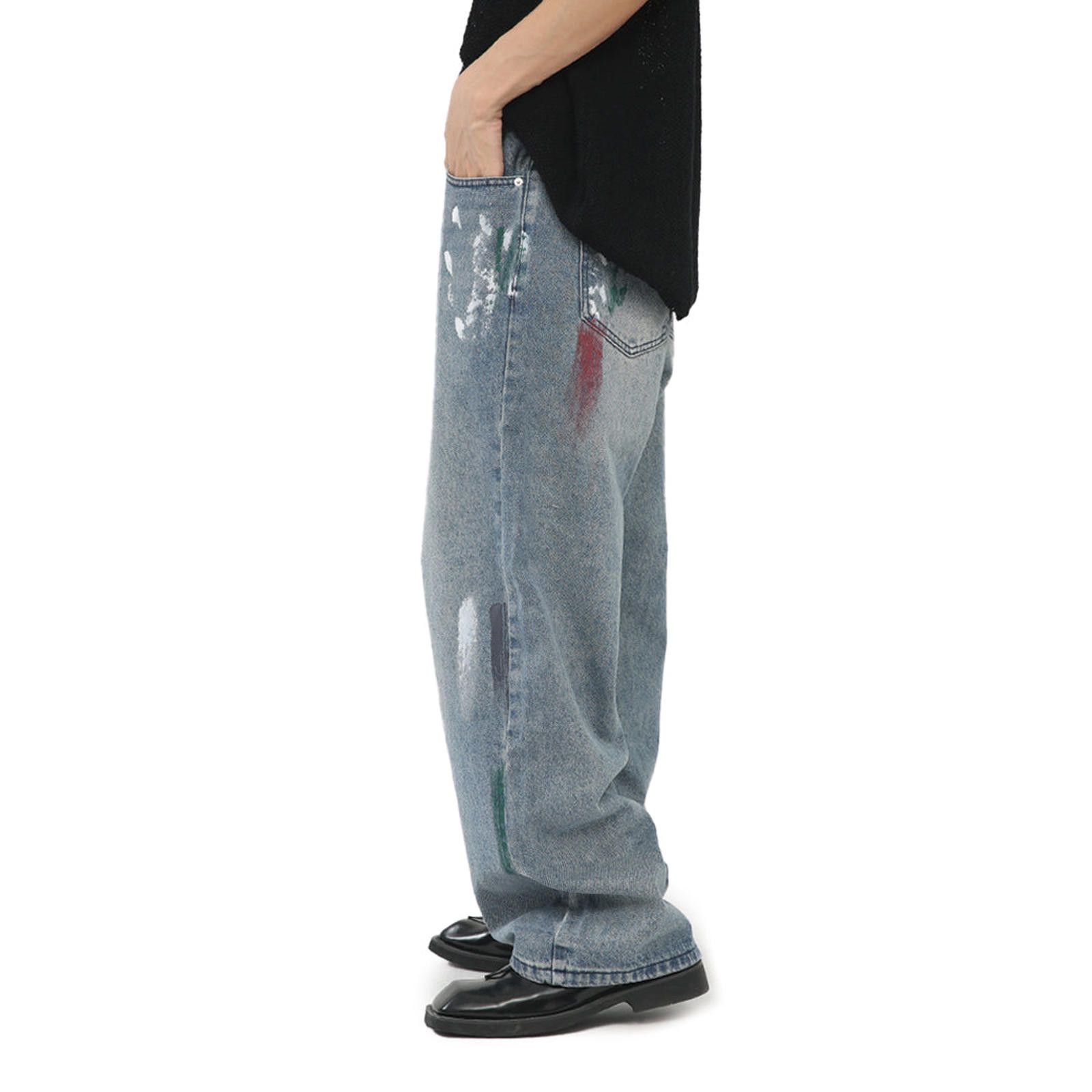 Japanese Brand Painted Wide Leg Denim Jeans Size US 32 / EU 48 - 6 Thumbnail