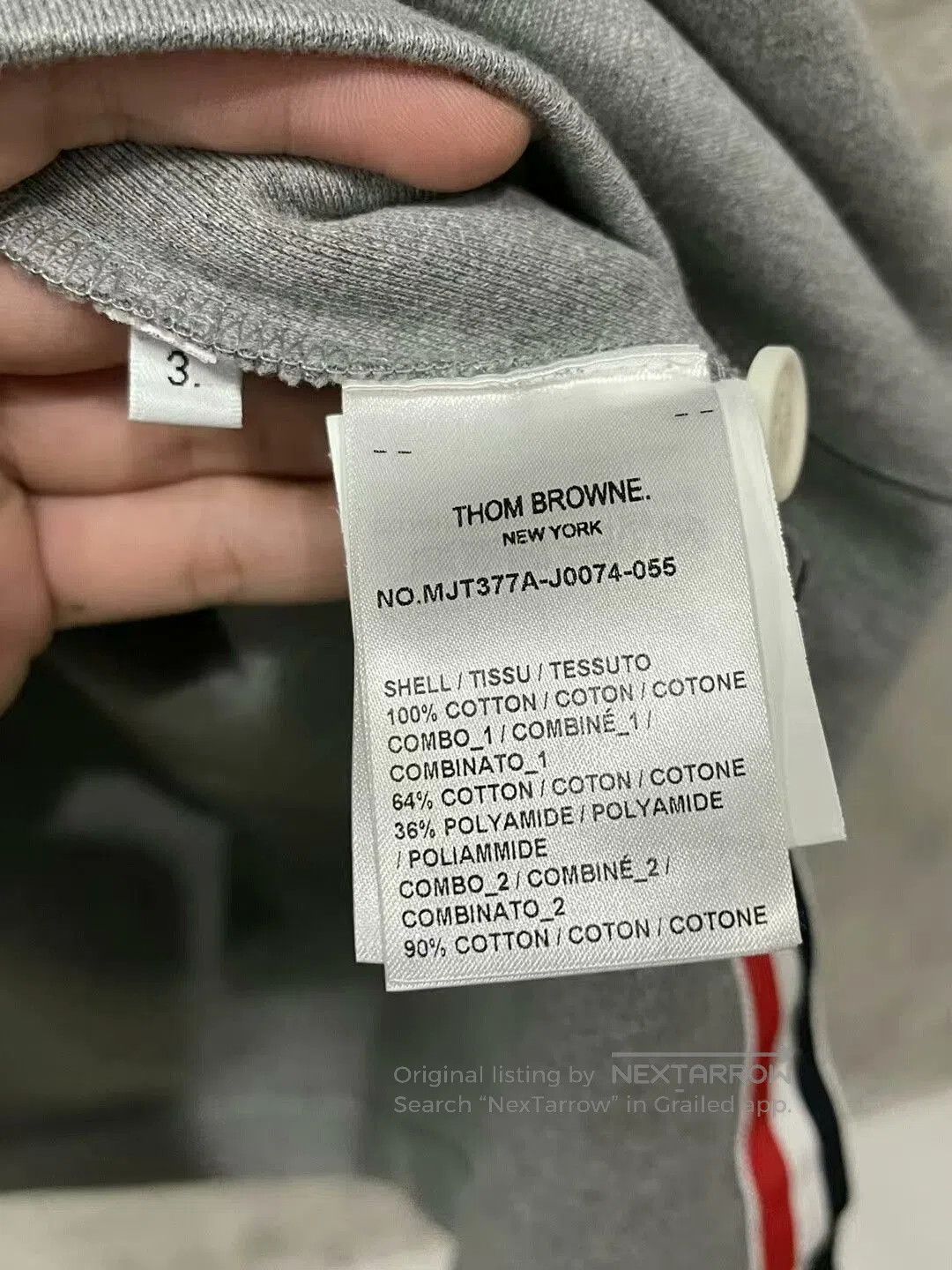 Thom Browne thom browne gray hoodie with logo. Size US M / EU 48-50 / 2 - 5 Thumbnail