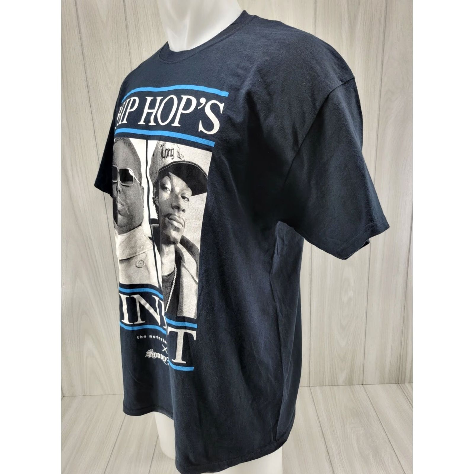 Vintage Hip Hop Finest Snoop Dogg Notorious B.I.G T-Shirt XL Mens Black 90s Hip Hop Cotton Crew Neck Short Sleeve Regular Fit Size US XL / EU 56 / 4 - 3 Thumbnail