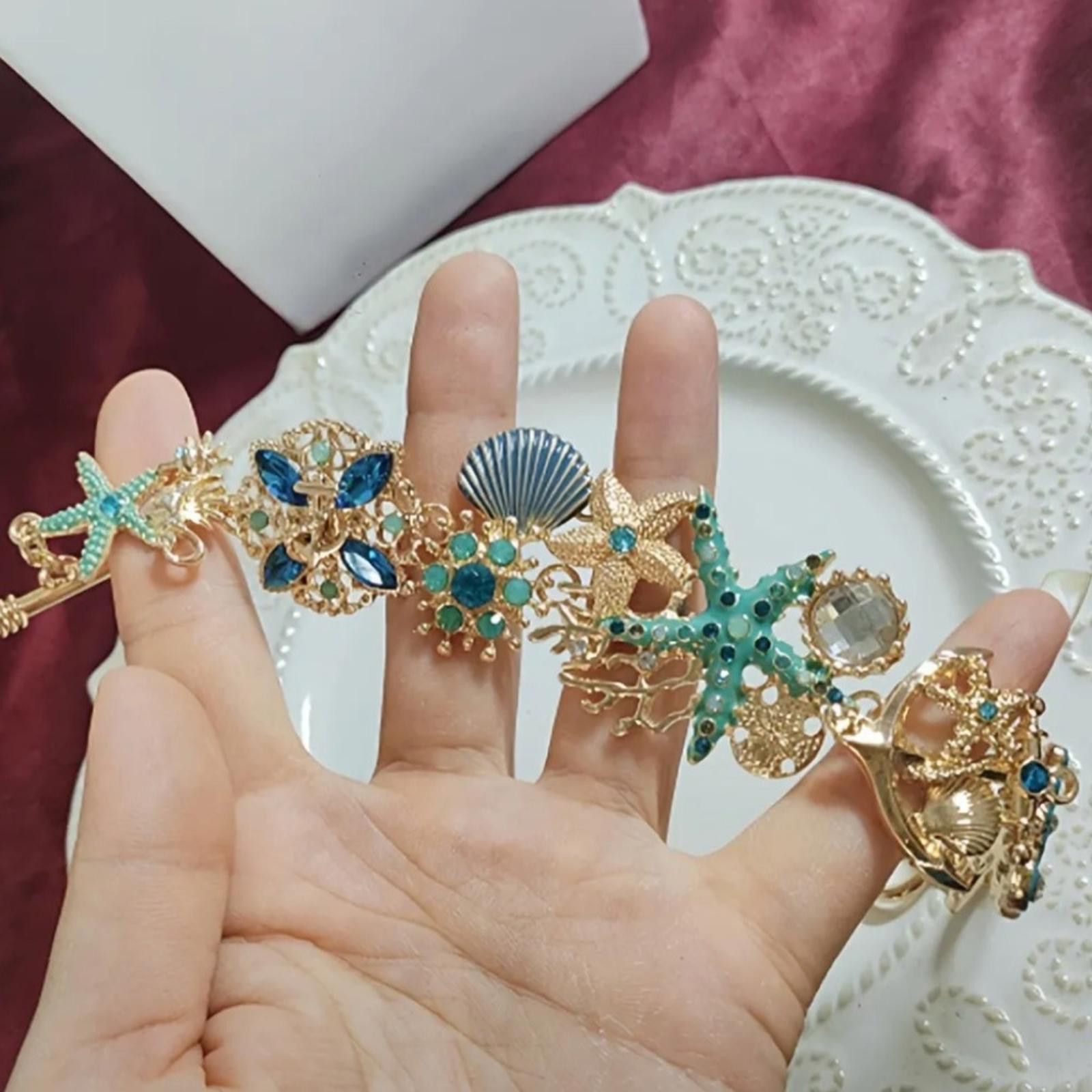 Designer Gold And Blue Ocean-Themed Bracelet NWT Size ONE SIZE - 2 Thumbnail