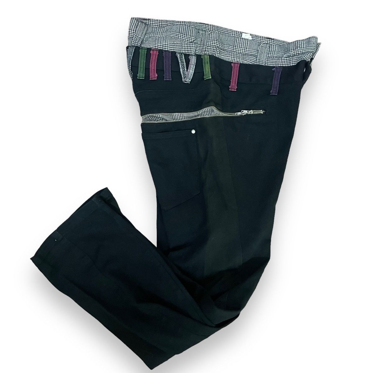 If Six Was Nine 🇯🇵 SUGGESTION MULTICOLOR DOUBLE WAIST SPIRAL CUT PANTS Size US 31 - 7 Thumbnail
