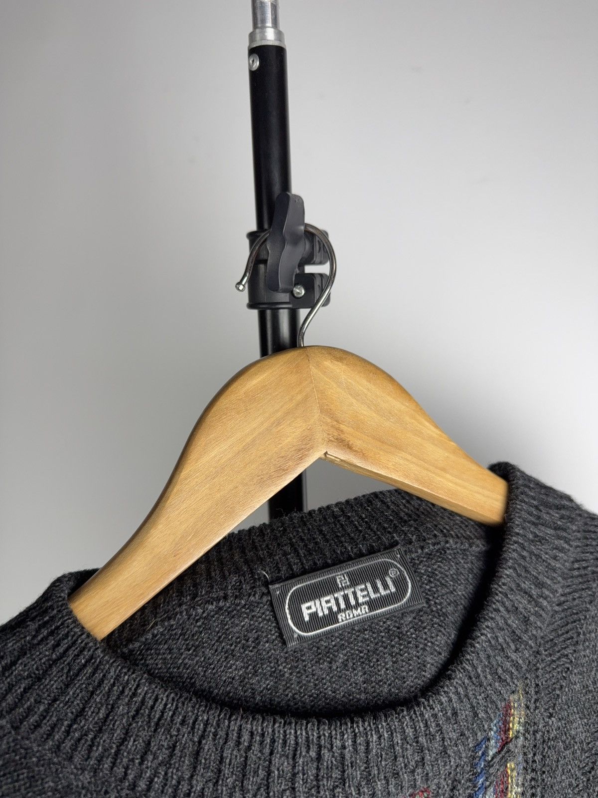 Piattelli Vintage 90s Piattelli Roma Italian Retro Wool Knit Sweater Size US L / EU 52-54 / 3 - 6 Thumbnail
