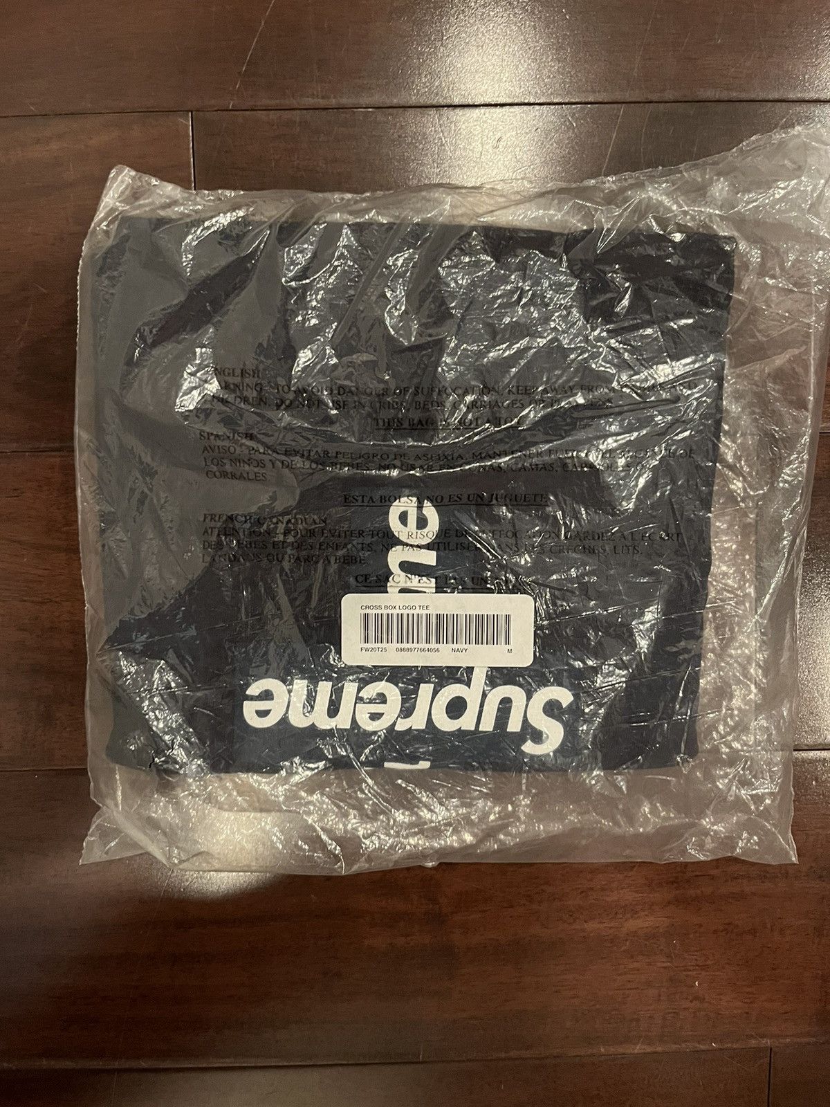 Supreme Supreme cross box logo tee Navy size medium | Grailed