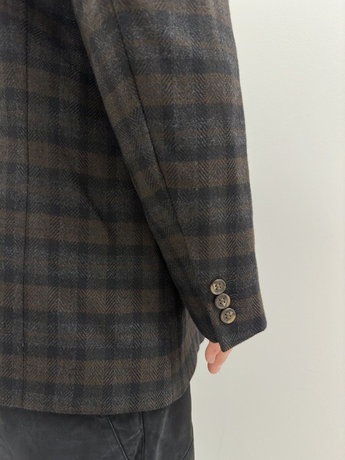 Hugo Boss Hugo Boss Wool Cashmere Blazer Coat Jacket Mens Plaid Size 42R - 9 Thumbnail