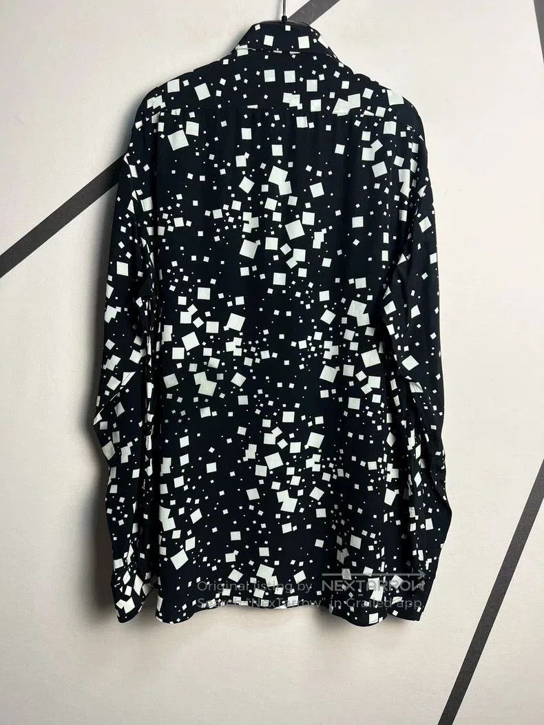 Saint Laurent Paris Saint Laurent Silk Black White Square Shirt Size US XL / EU 56 / 4 - 2 Thumbnail