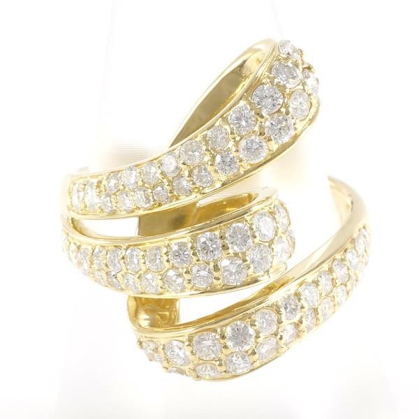 Other Other K18 Yellow Gold Diamond Ring 14 Metal Ring in Excellent Condition Size ONE SIZE - 1 Thumbnail