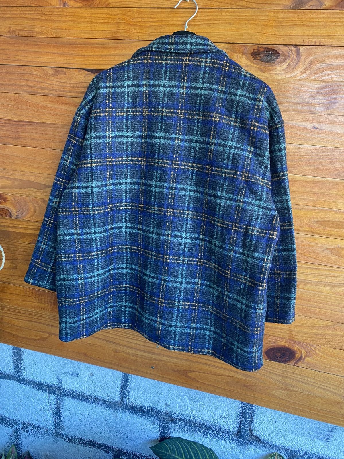 Japanese Brand Vintage 90s Plaid Double-Breasted Wool Coat by Like Lady Size L / US 10 / IT 46 - 11 Thumbnail