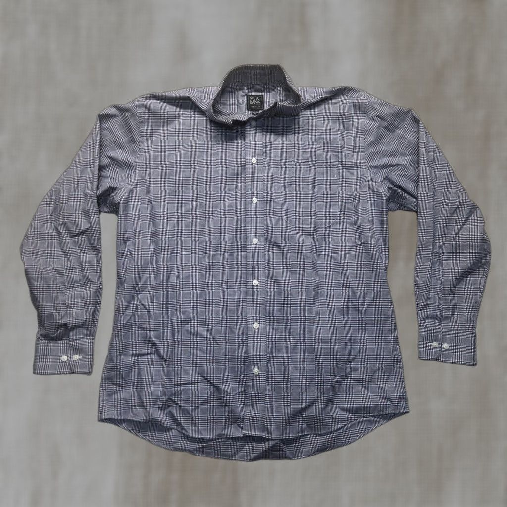 Jos. A. Bank Jos A Bank Shirt Mens L Black Plaid Button-Up Long Sleeve Reg Fit Size US L / EU 52-54 / 3 - 1 Thumbnail