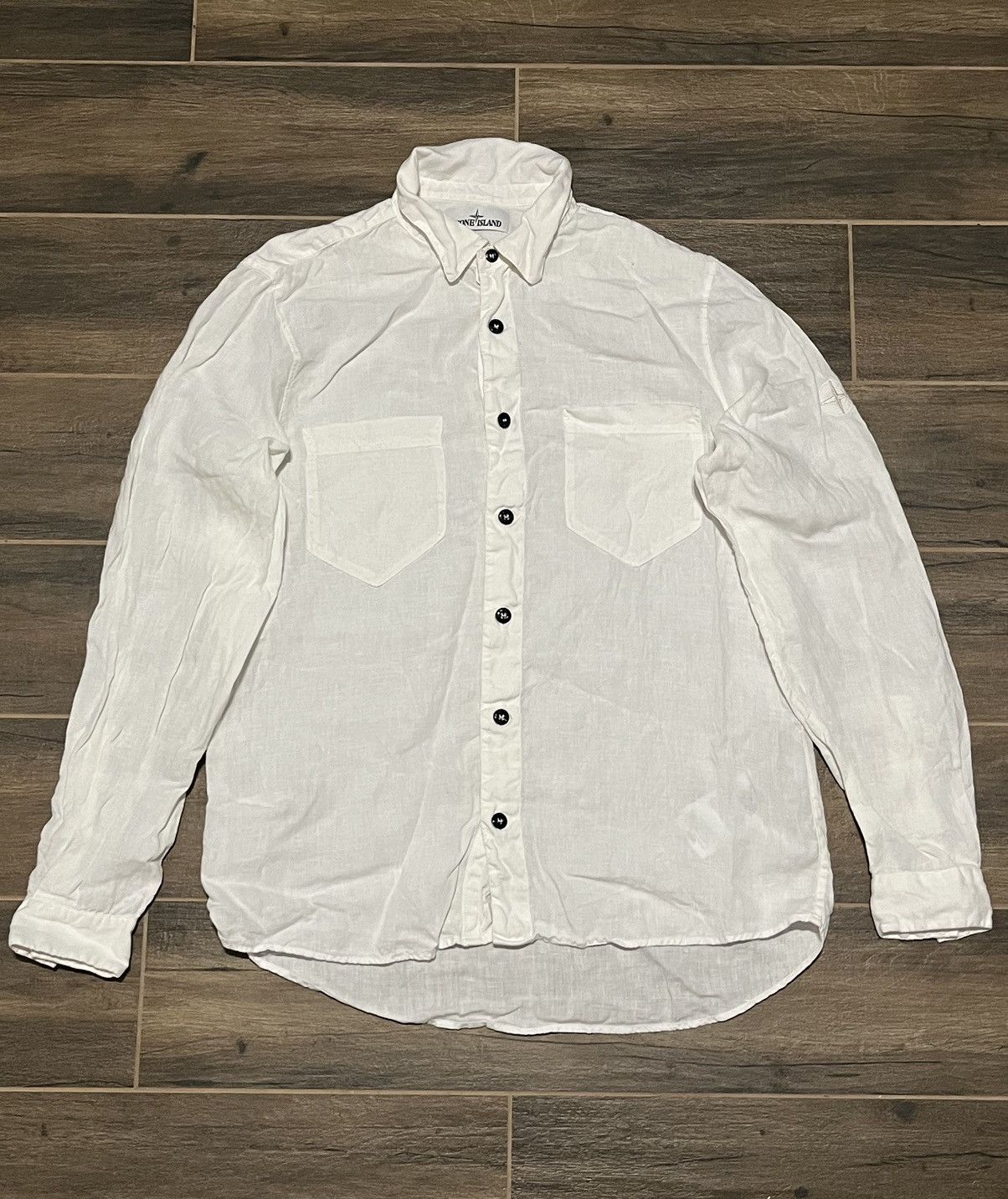 Stone Island Stone Island White Linen Shirt Size US M / EU 48-50 / 2 - 1 Thumbnail