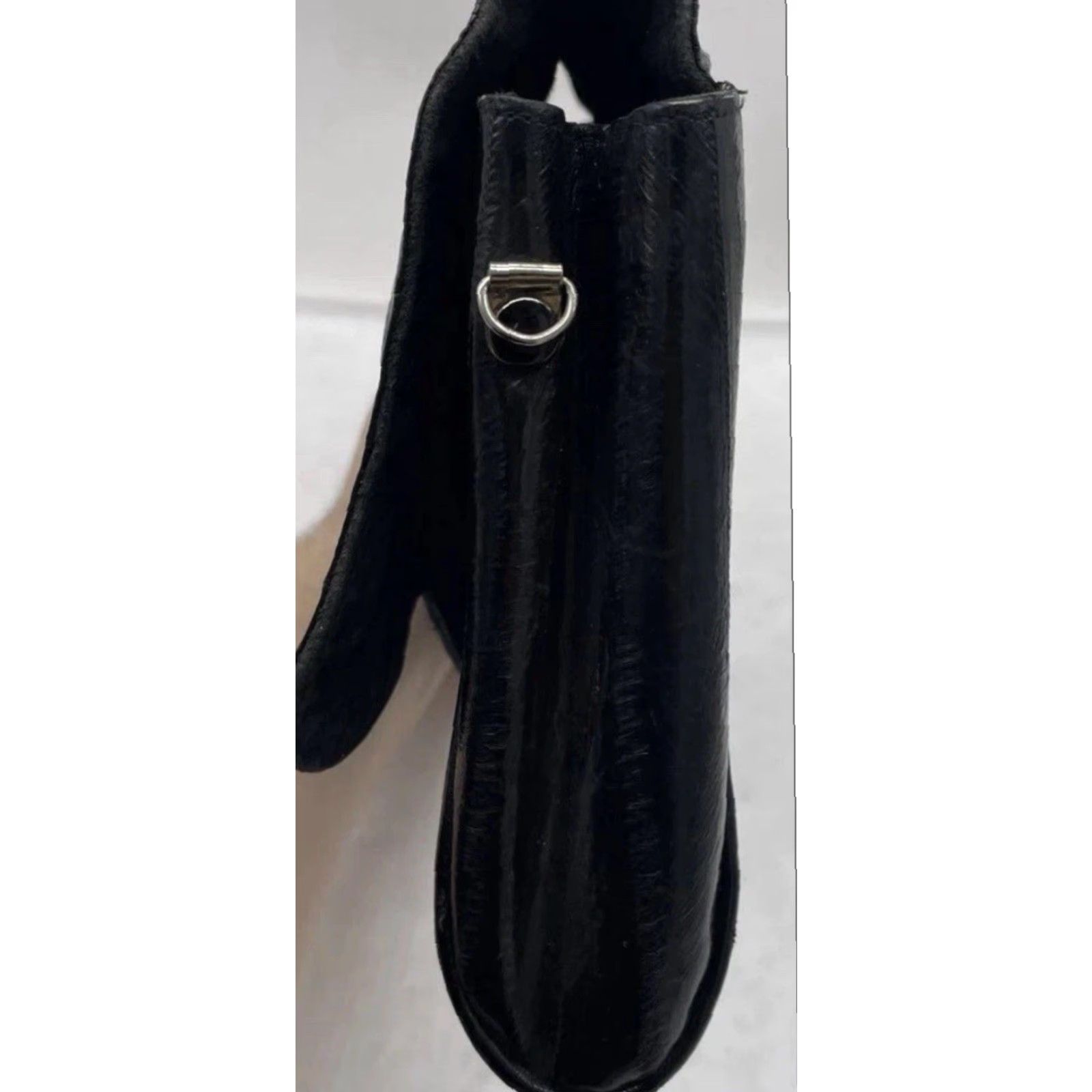 Skin Women’s Genuine Eel Skin Leather Small Clutch Purse Handbag Made In Korea Women Small Black Leather Clutch Size ONE SIZE - 4 Thumbnail