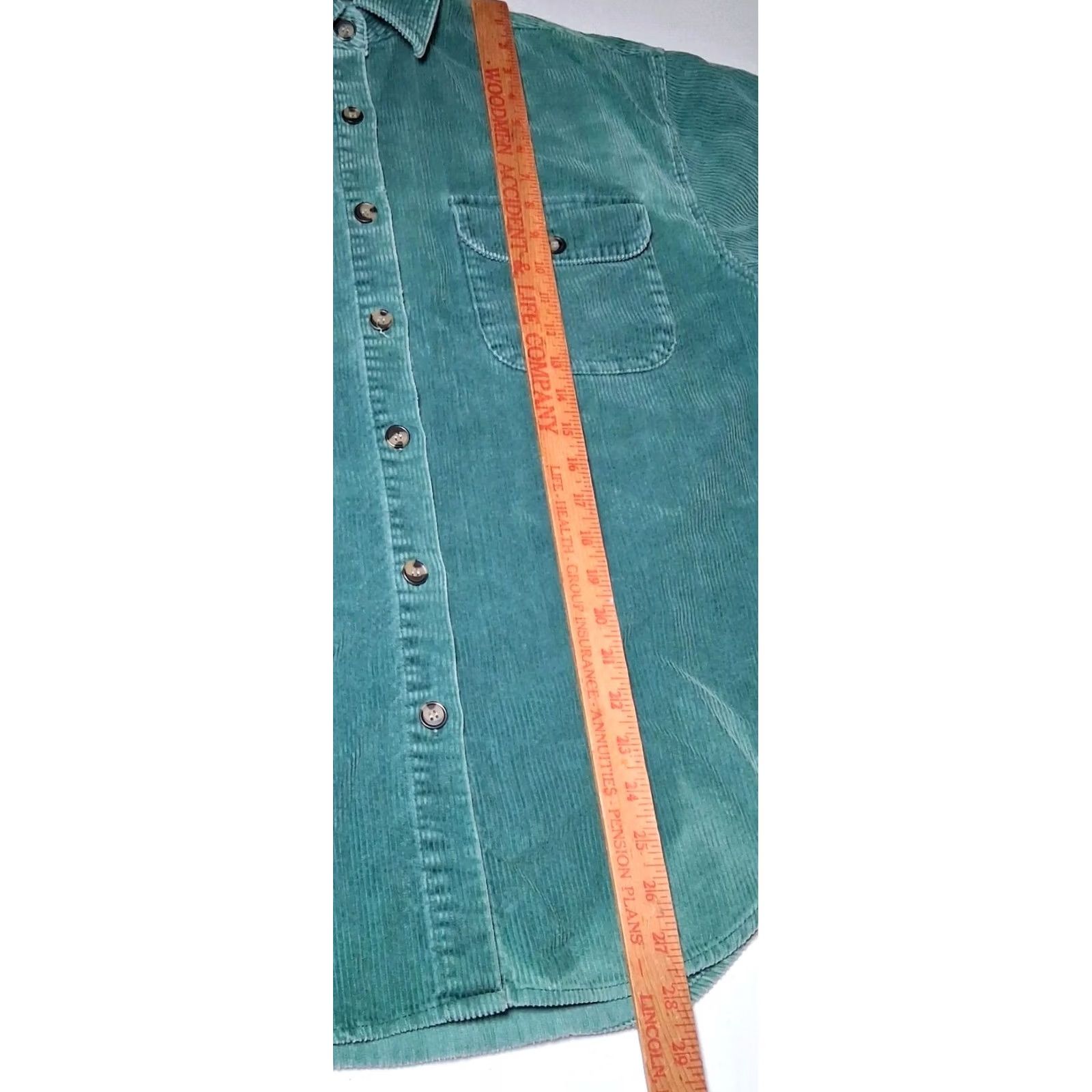 Vintage VINTAGE Stefano Basics Corduroy Shirt Medium Wide Wale Distressed Grunge Work Green WOMEN Shirt Jacket 90s Fashion Size M / US 6-8 / IT 42-44 - 5 Thumbnail