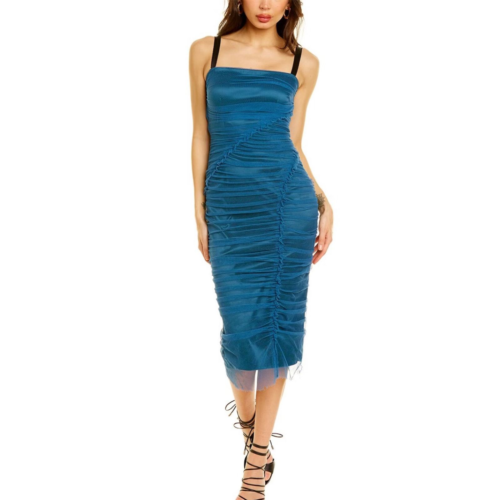 Dolce & Gabbana Dolce & Gabbana Tulle Ruched Mesh Bodycon Midi Dress 44 Size M / US 6-8 / IT 42-44 - 1 Thumbnail