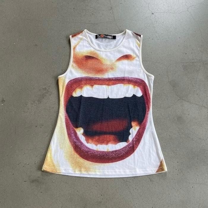 Desigual The Desigual Mouth Screaming Tank Top Size ONE SIZE - 3 Thumbnail