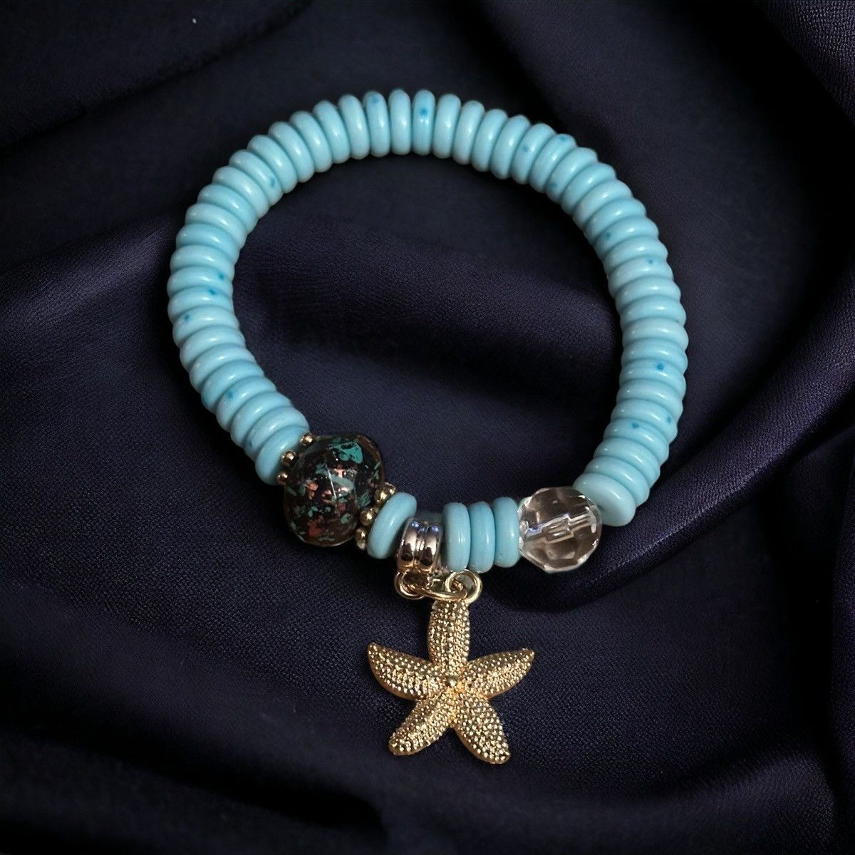 Other Aqua blue starfish charm stretch bracelet Size ONE SIZE - 1 Thumbnail