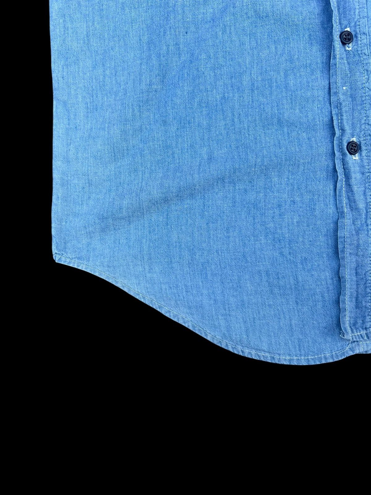FiveBrother Vintage 60s 70s Five Brother Sun Fade Muddy Chambray Shirt Size US L / EU 52-54 / 3 - 7 Thumbnail