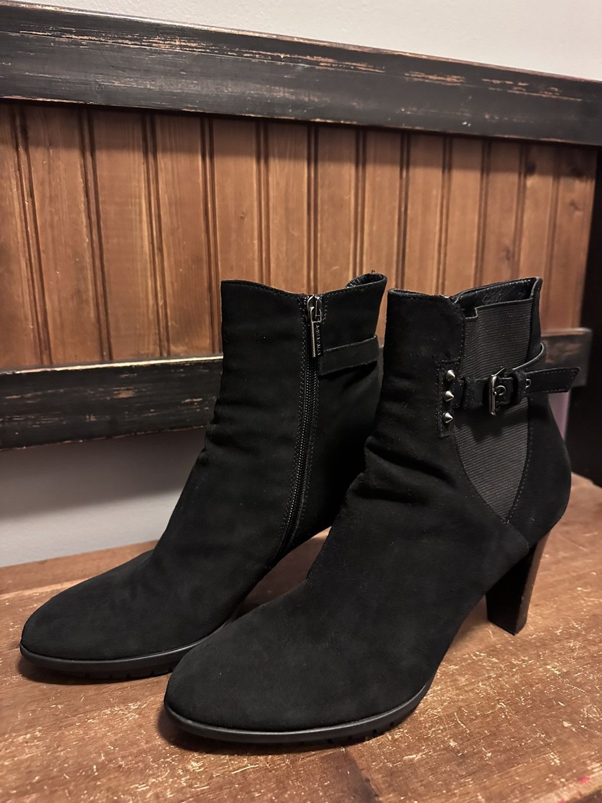 Aquatalia Black suede studded Aquatalia boots Size US 8.5 / IT 38.5 - 2 Thumbnail