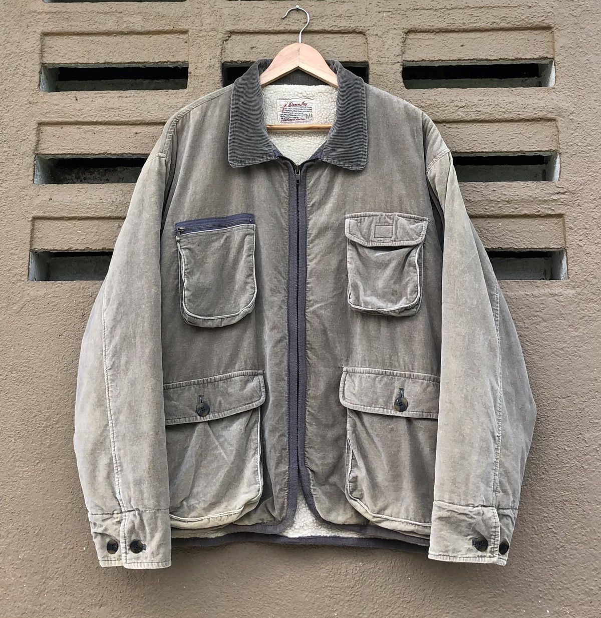 Vintage VTG Faded Multi Cargo Pocket Suede Lined Sherpa SafariJacket Size US L / EU 52-54 / 3 - 3 Thumbnail