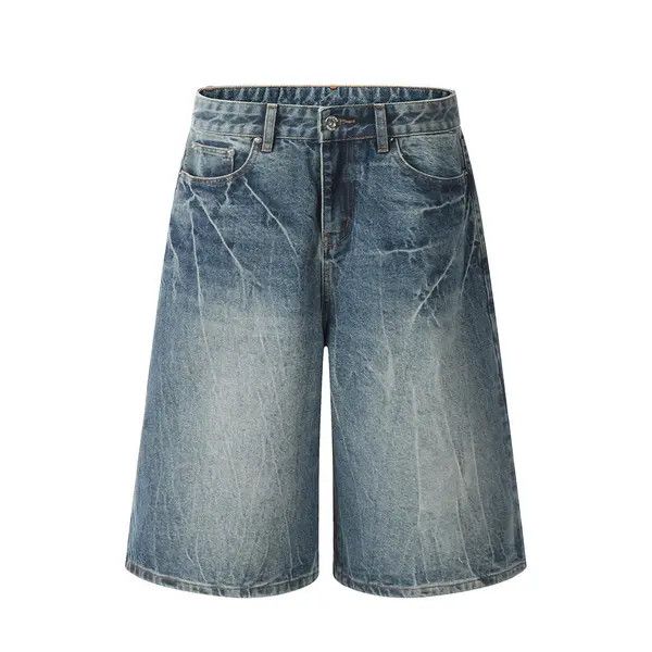 Japanese Brand Rumi Men's distressed loose casual punk washed denim shorts Size US 32 / EU 48 - 1 Thumbnail
