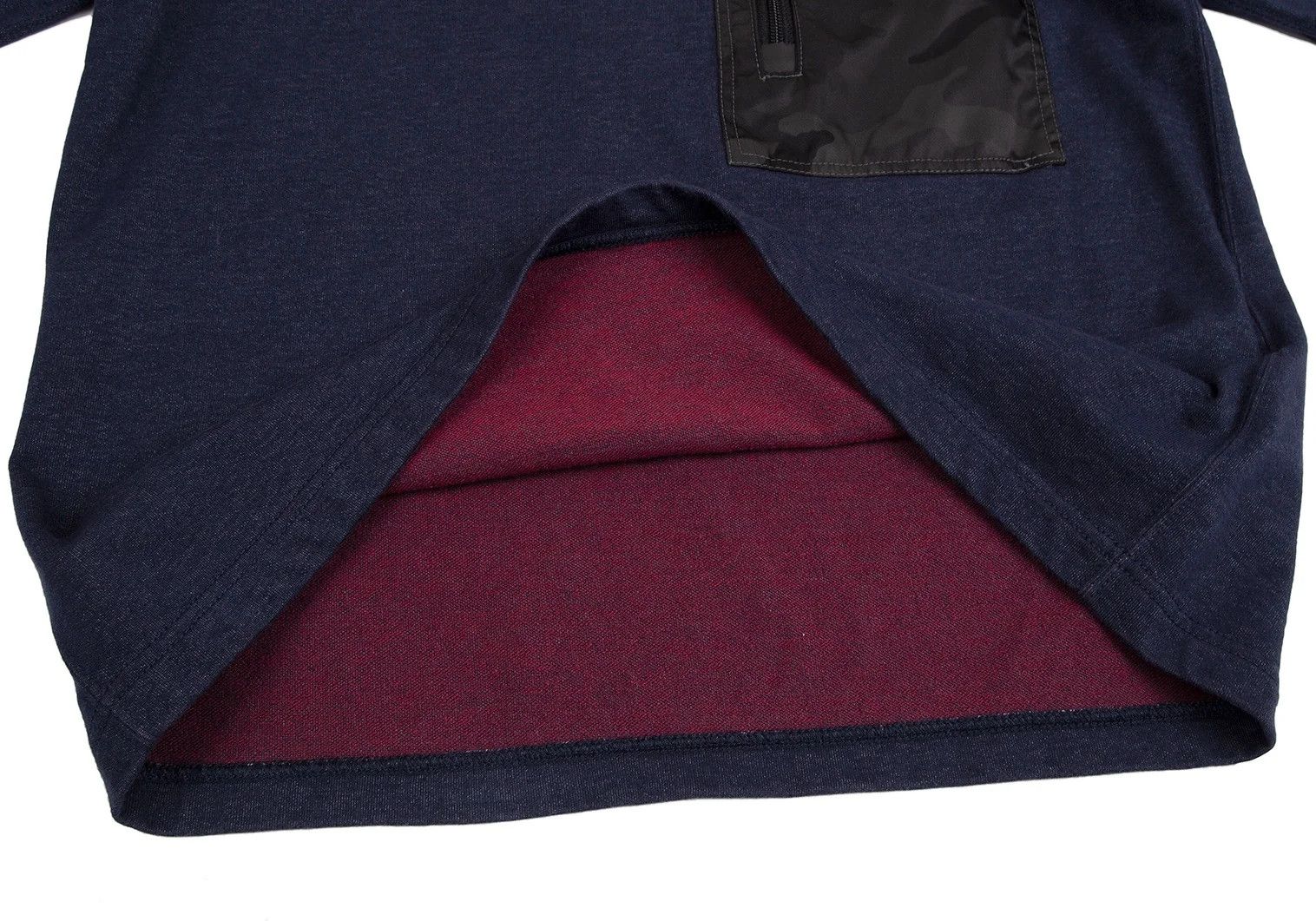 Junya Watanabe Camo Pocket Cut & Sewn Top in Navy and Burdy, Size M Size US M / EU 48-50 / 2 - 9 Thumbnail